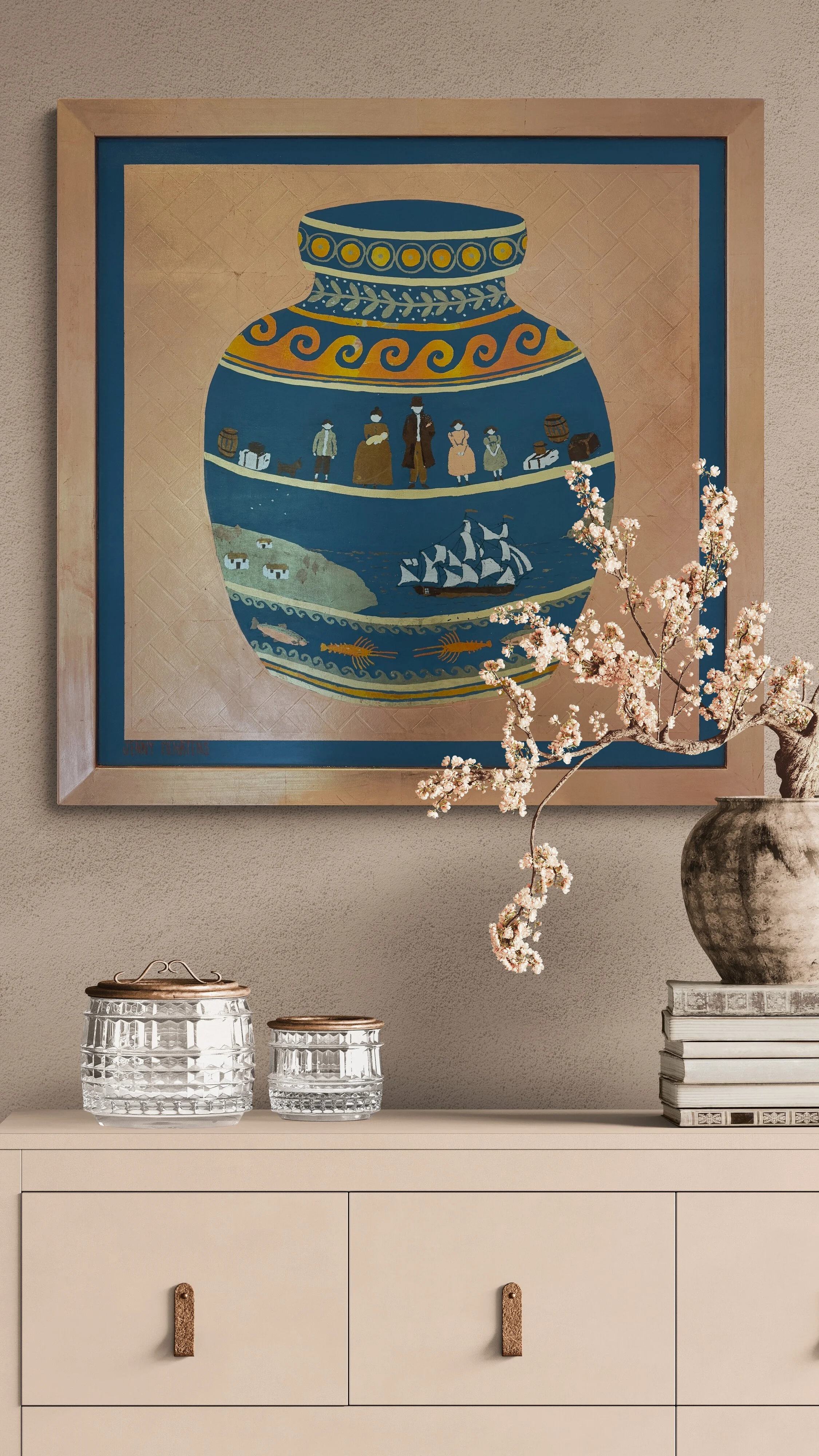  If you email me a photo of your wall I can show you what any of my paintings will look like in your room.   JENNYMEHRTENSARTIST@GMAIL.COM  