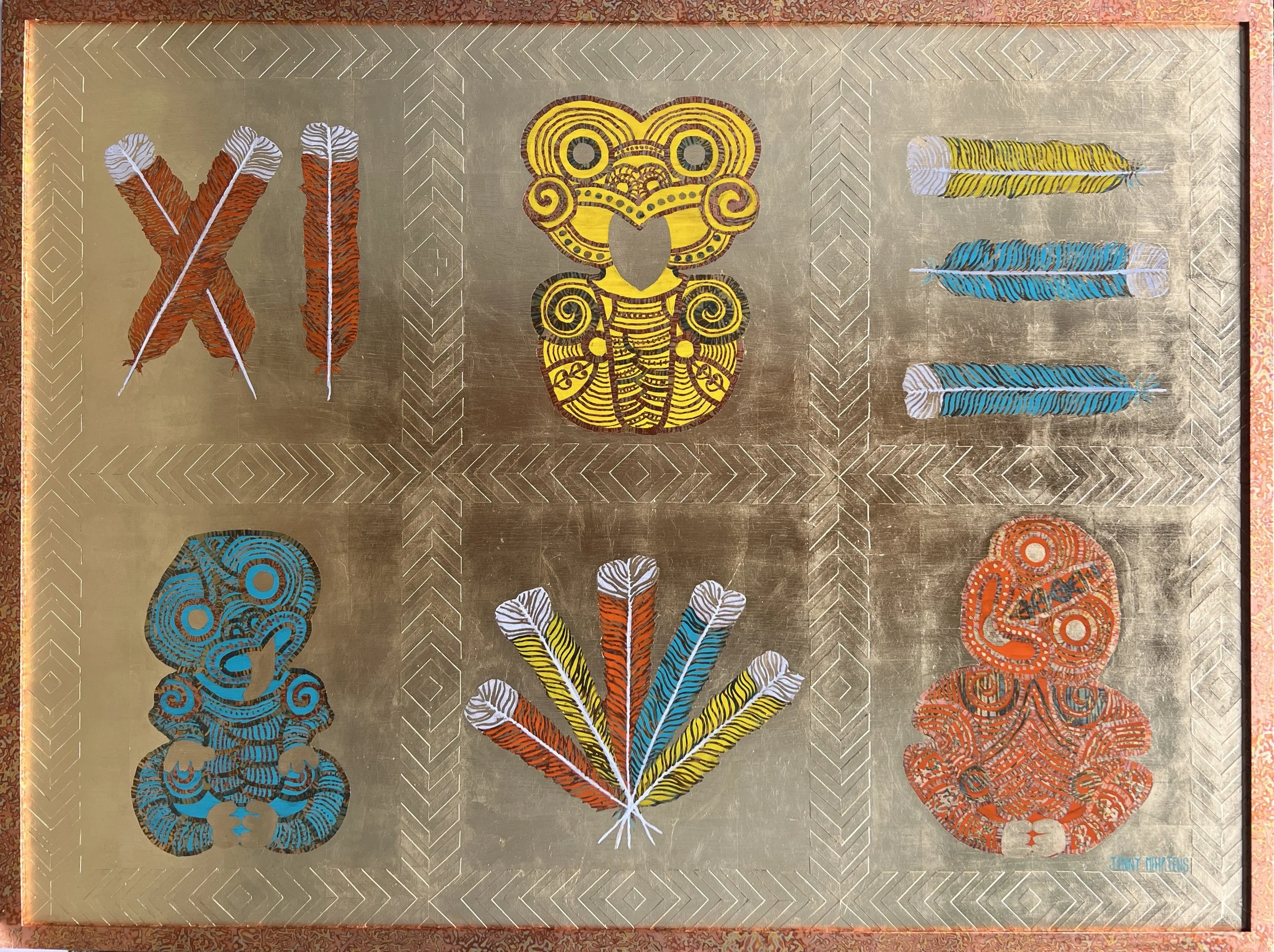  ARCHIVAL SUITE - NO. 1&nbsp;  acrylic and variegated and generic gold leaf on oak board&nbsp;  1200 x 1600&nbsp;$24,950 