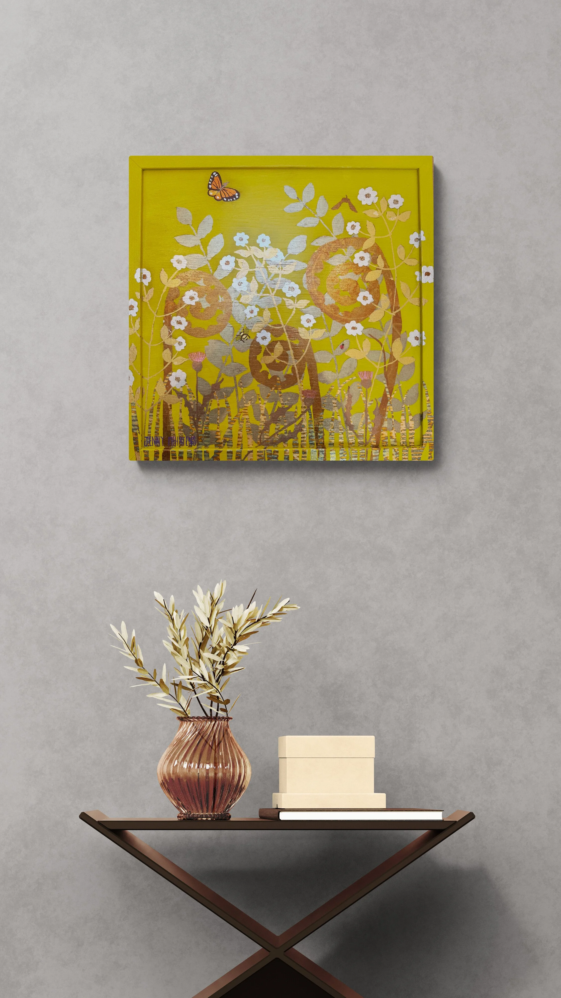  If you email me a photo of your wall I can show you what any of my paintings will look like in your room.   jennymehrtensartist@gmail.com  