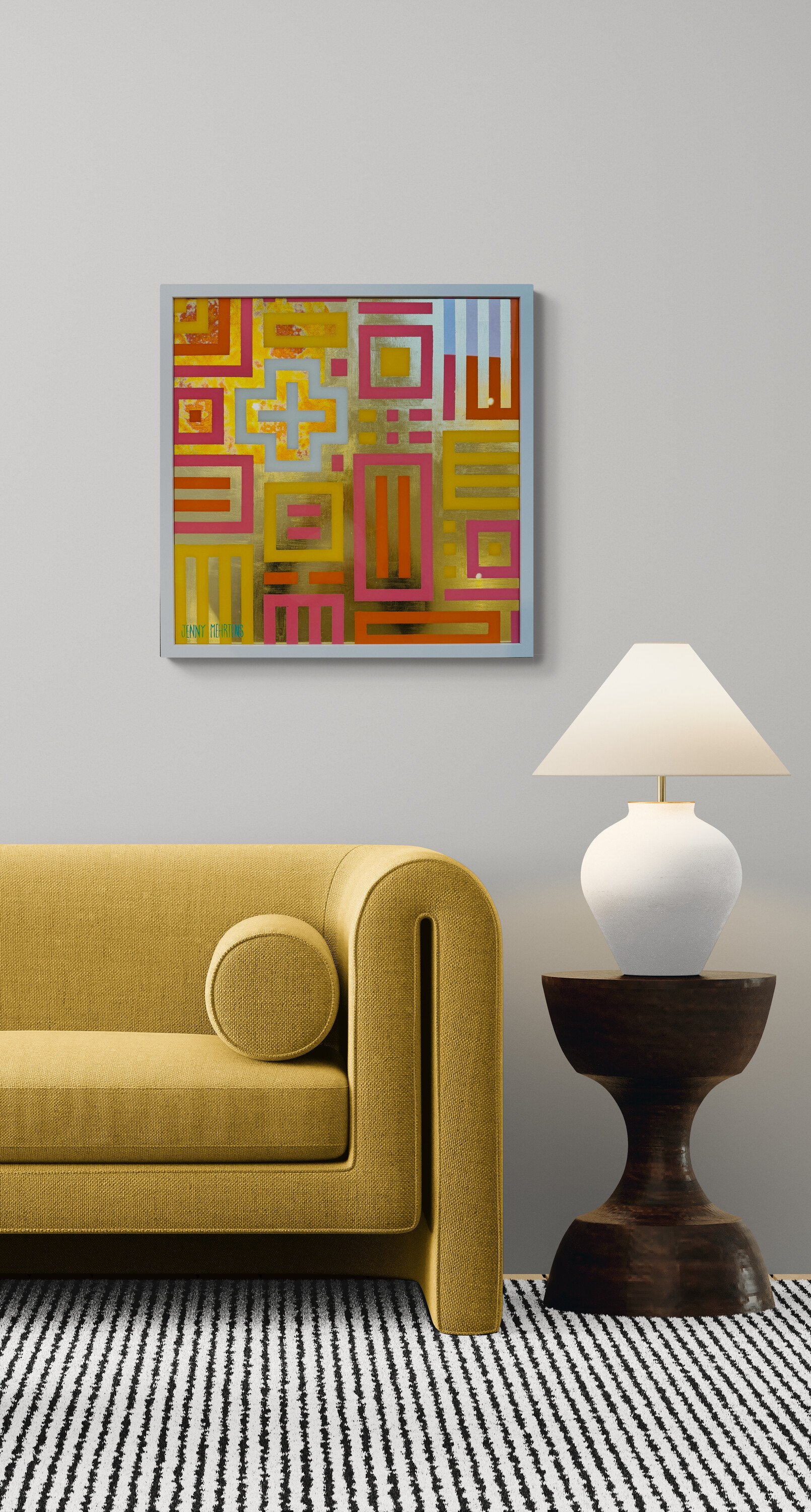  If you email me a photo of your wall I can show you what any of my paintings will look like in your room.   jennymehrtensartist@gmail.com  