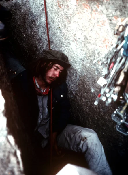 Fred East resting during the first ascent of the Pacific Ocean Wall, 1975..jpg