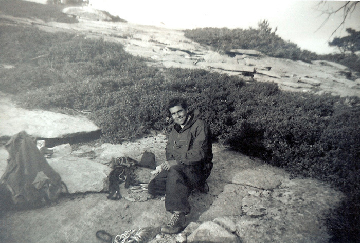 hardingimage5Warren Harding on the summit of El Capitan during the cleanup 2 weeks after the first ascent in 1958.