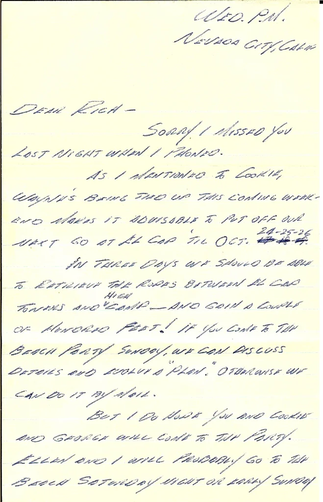 Letter written by Warren Harding to Rich Calderwood with directions to a party.