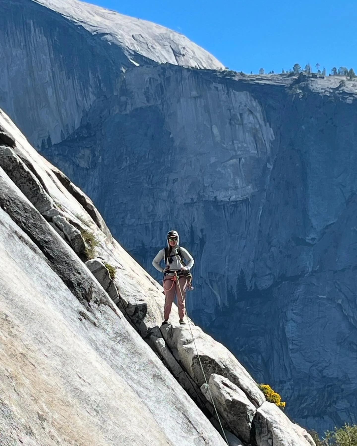Maggie four-ish months pregnant while climbing the Royal Arches. Photo: Pat Curry