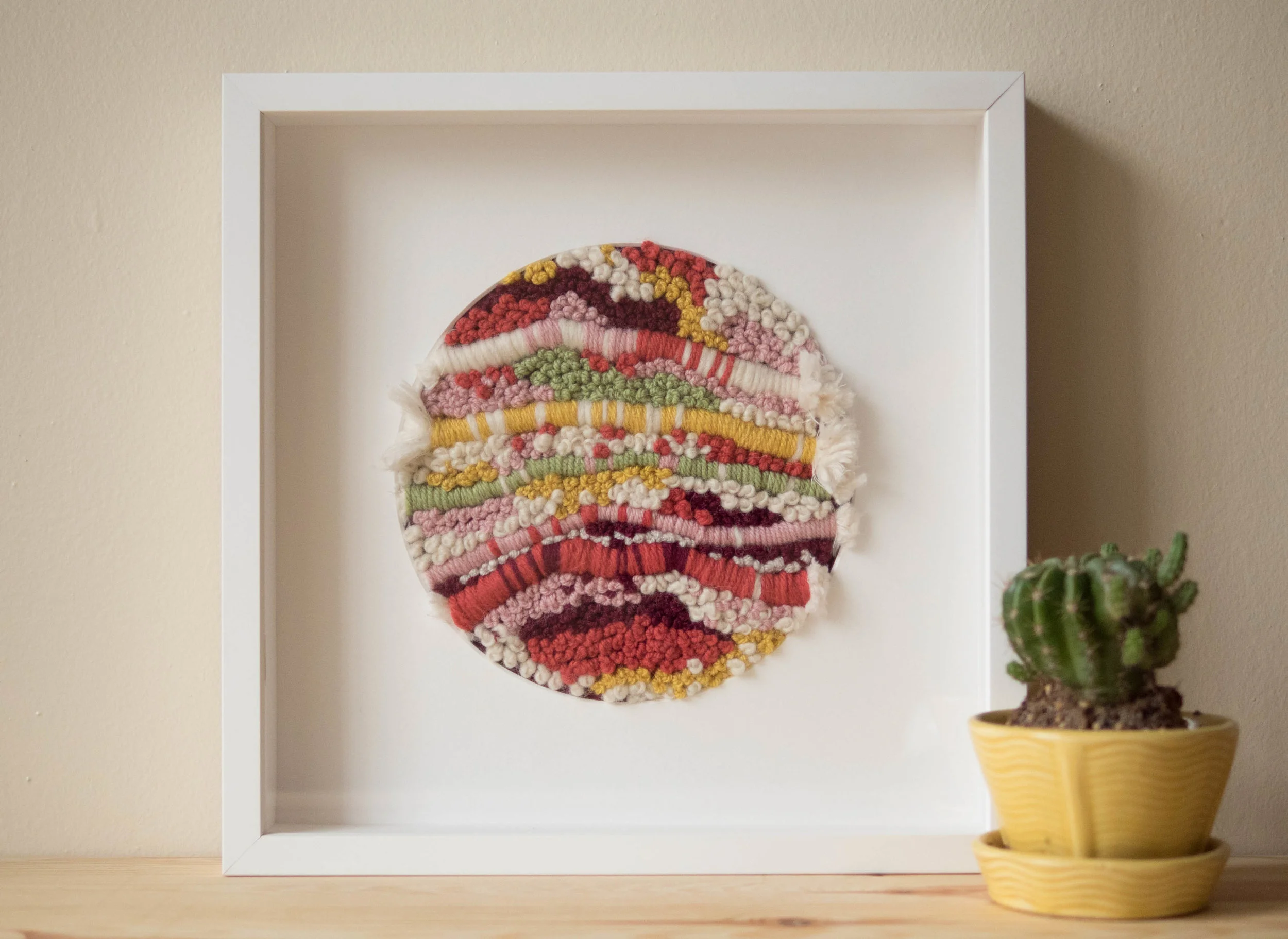 Yarn Embroidery Wall Hanging - Cranberry Marsh - P1000974.jpg