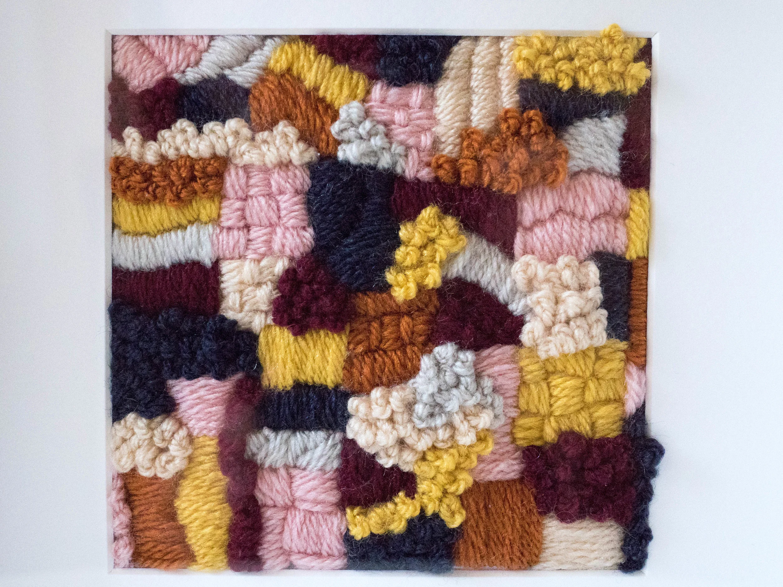 Yarn Embroidery Wall Hanging - Soaked Raisins - P1010123.jpg