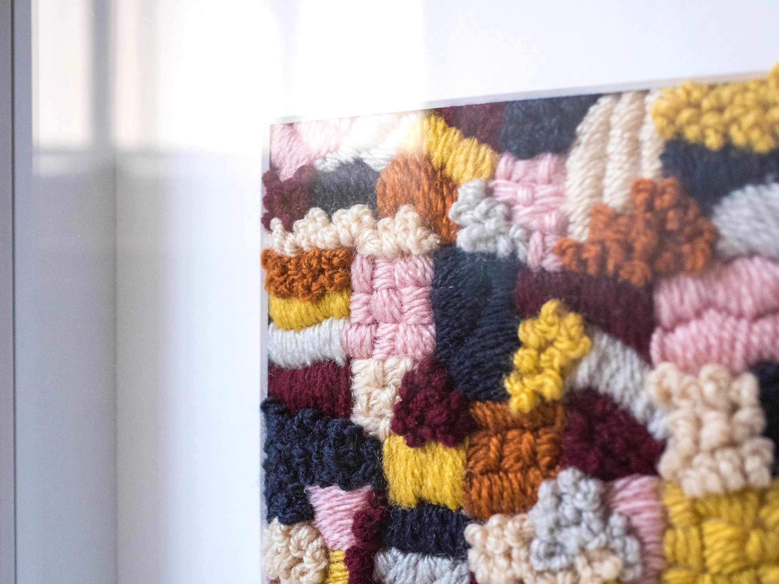 Yarn Embroidery Wall Hanging - Soaked Raisins - P1010118.jpg