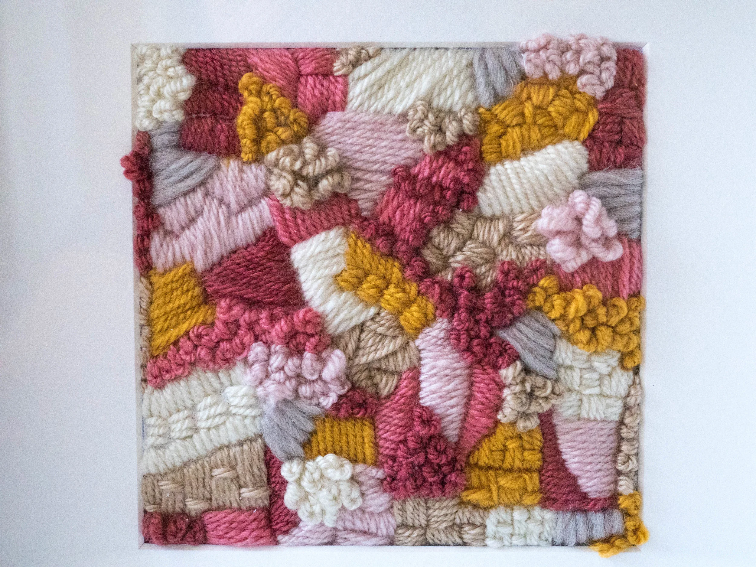 Yarn Embroidery Wall Hanging - Strawberry Elixir - P1010130.jpg