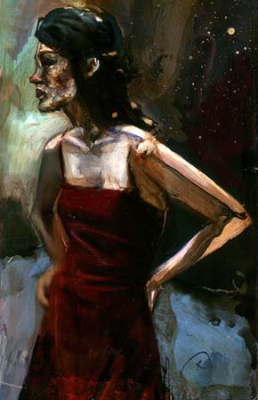 David-Choe-Red-Nose-Red-Dress