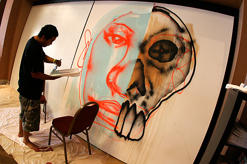 David Choe painting Trade Off