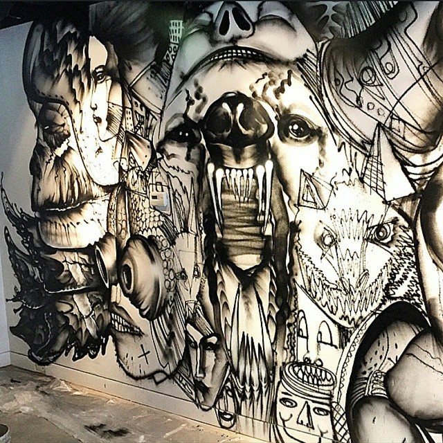 David Choe graffiti art at Momofuku