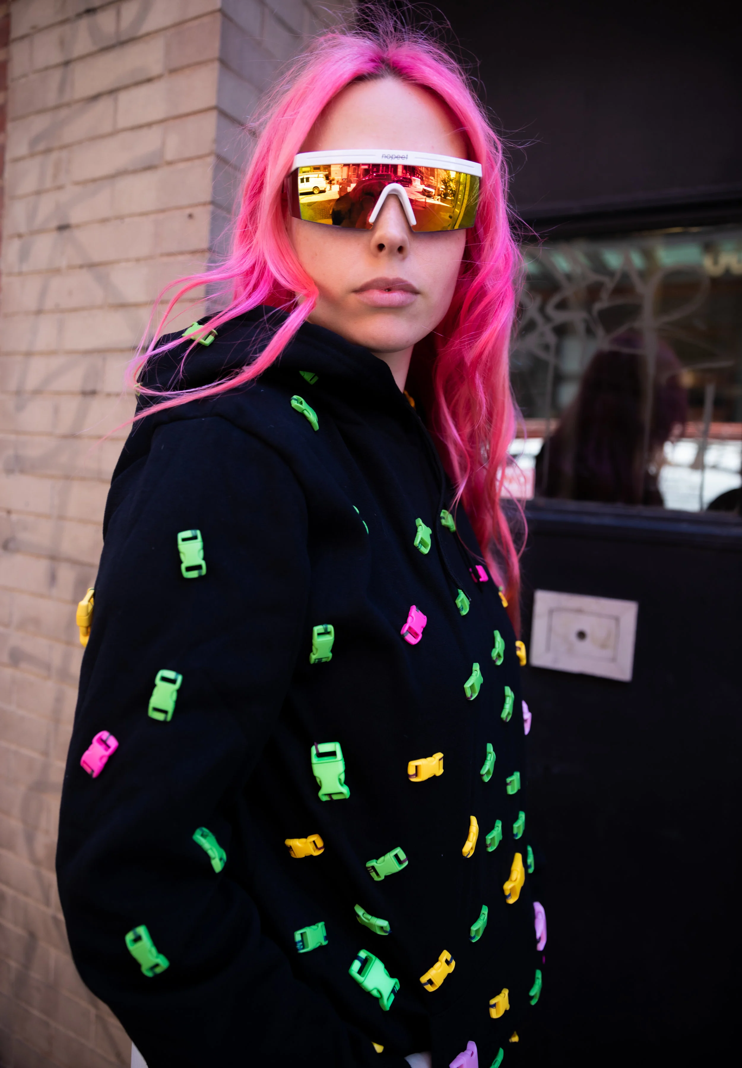 Mery Racauchi designed this custom “clip gang” hoodie for Trippie Redd Photo by Stephen Mihalchik.