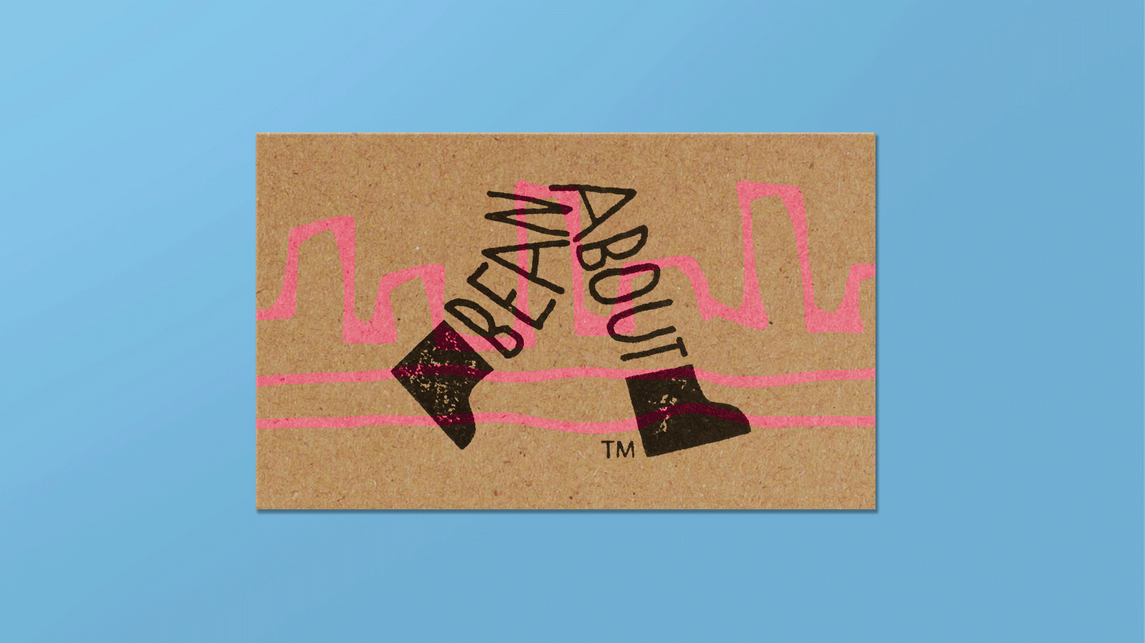 Business cards are hand stamped and creatively drawn on recycled card, to save on ink from lavish printing processes.