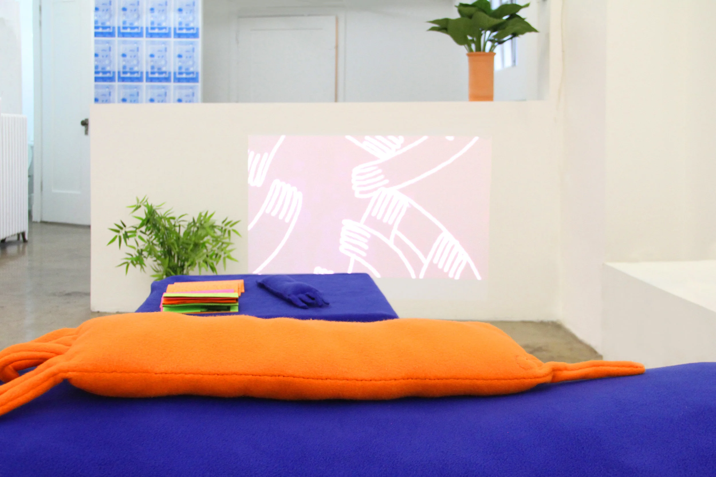 The works were documented and exhibited in an installation of designed objects and single-channel projection as well as a printed publication that was free for visitors to take away.