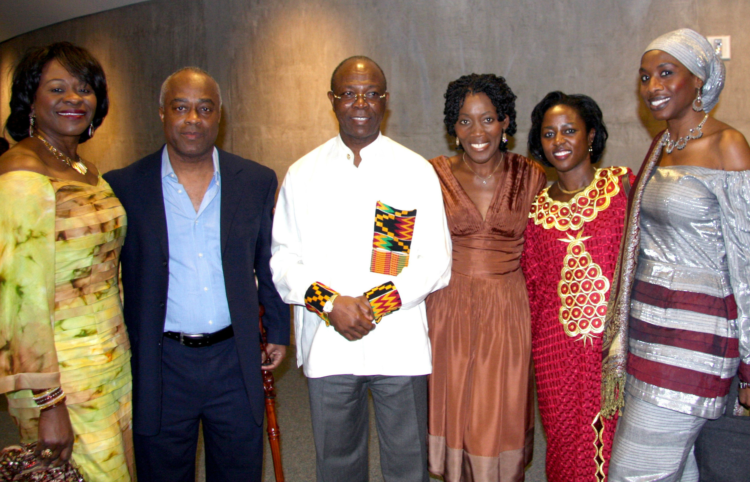 STARTING SECOND FROM LEFT: director charles burnett, ghanain entrepreneur edward annan, actress akuyoe graham, erika, and fashion designer iyeshantu manga.