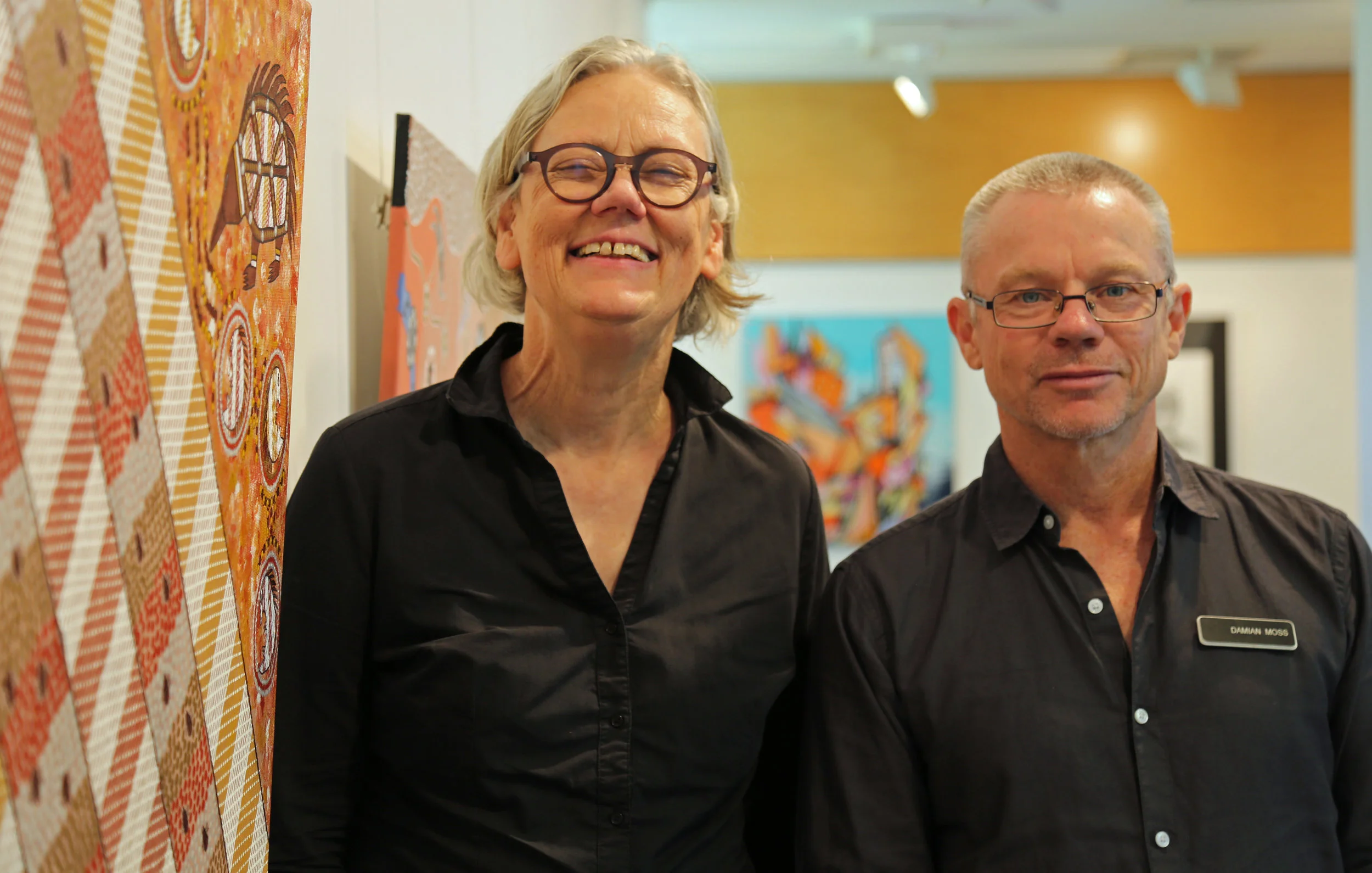 Elizabeth (L) and Damian (R) work at the gallery alongside Philipa. Images courtesy of CSNSW