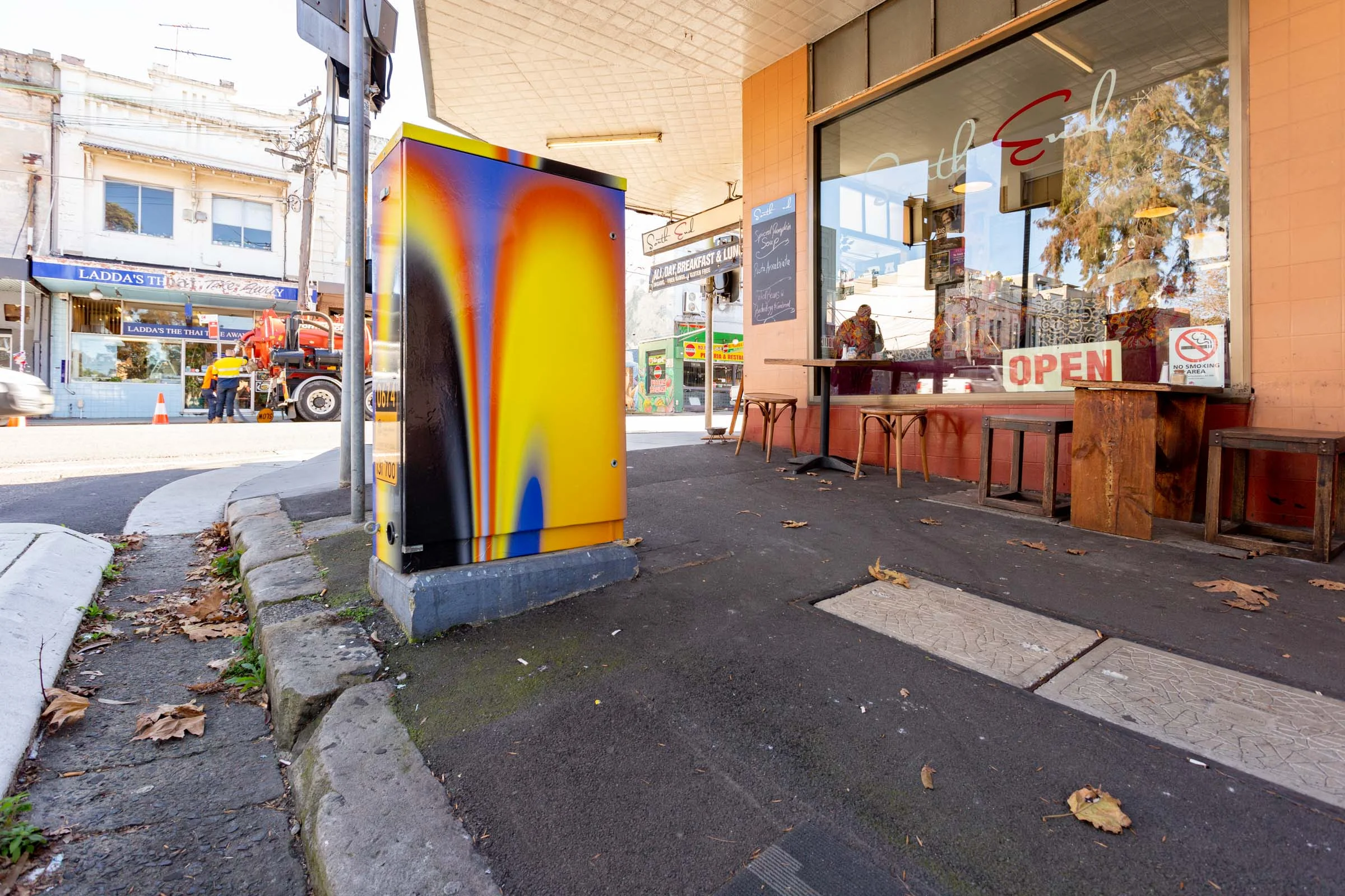 Kris Andrew Small’s signal box at King Street and Darley Street. Image Credit: Art Pharmacy Consulting / Jodie Barker