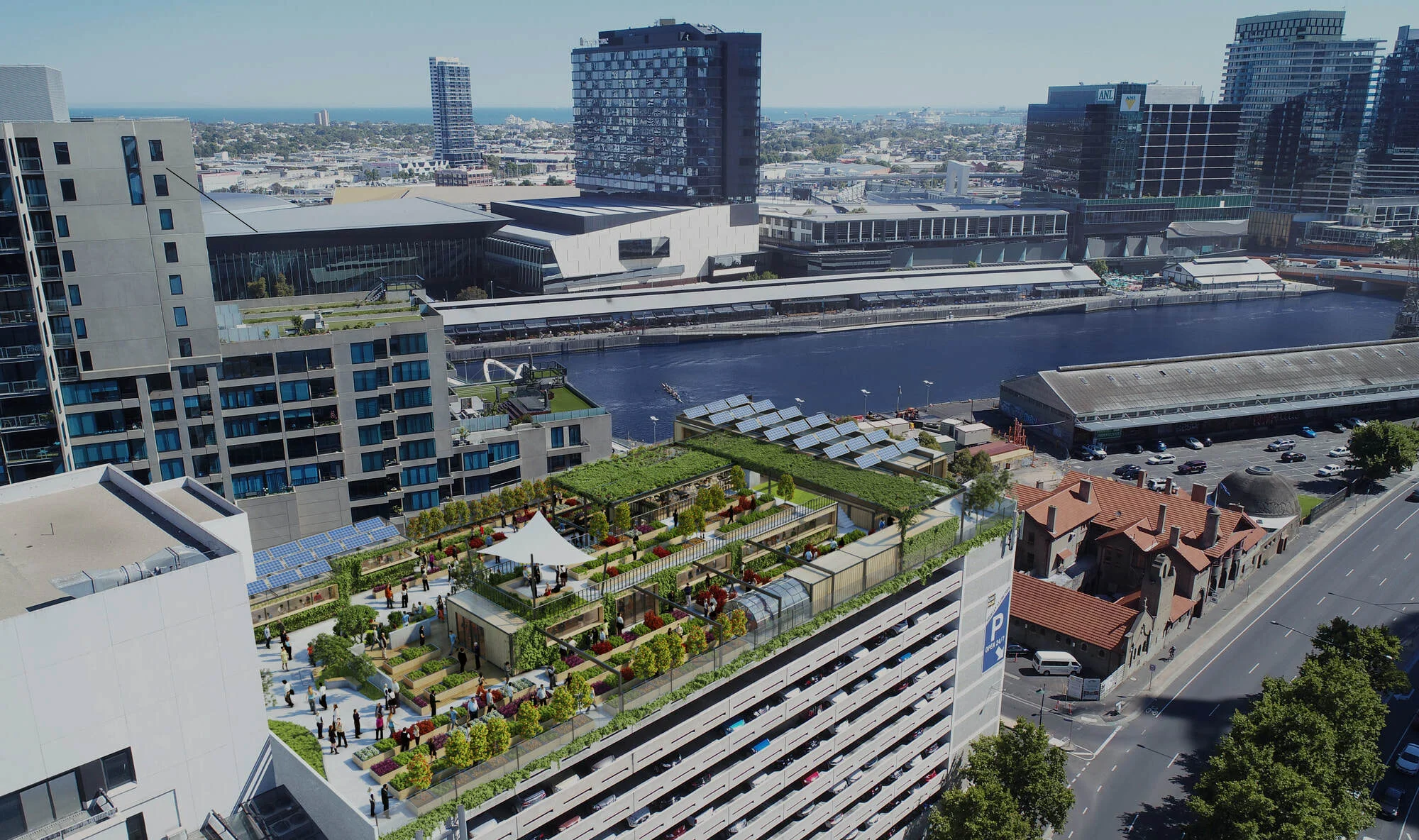 A render of the Skyfarm project in Melbourne. Image Credit: Skyfarm