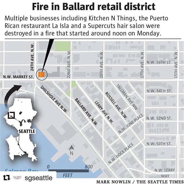 FYI. #Repost @sgseattle with @get_repost
・・・
As if 3:30pm a fire in downtown Ballard has shut down traffic in all directions around 24th and market. Please check your route before coming to the gym.