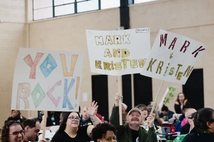 We played a show for a special needs organization in Youngstown OH yesterday&hellip; Kristen and I were just thinking how great it is that music brings people together (especially this time of year) and we looked up and they were all holding signs th