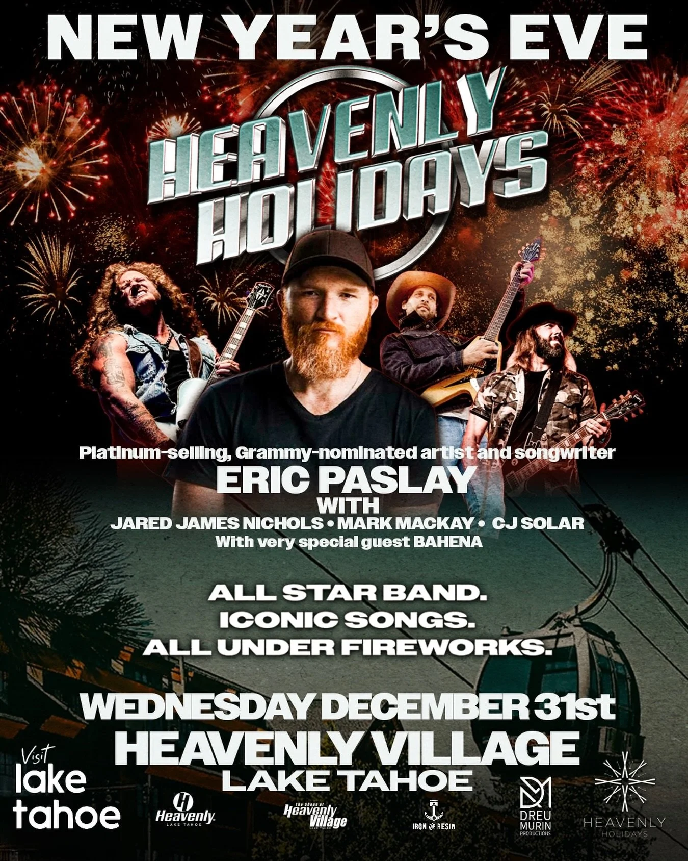 🎇NEW YEARS EVE 2025 IN LAKE TAHOE 🎇 The soundtrack of your life and the most epic guitar solos are coming your way! Come see us under the fireworks at the base of the gondola 🤩

#tahoe #laketahoe #nye #ericpaslay #jaredjamesnichols #cjsolar #conce