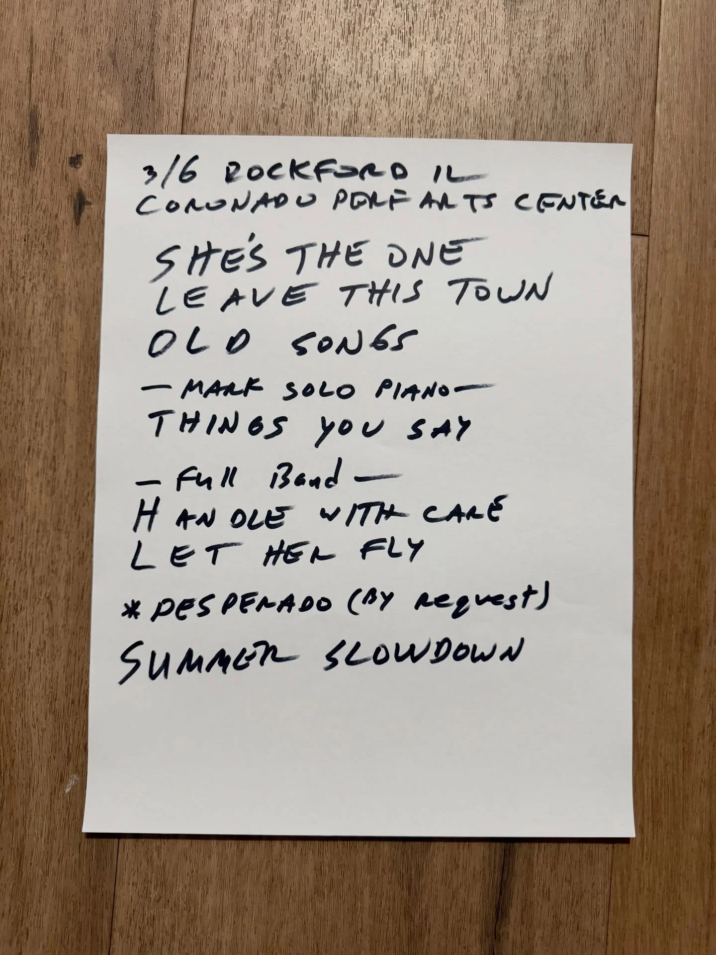 We played three completely different show this weekend &hellip; if you were there, tell us which night and your favorite moment ! I have a set list from each night - first comment to reply and we&rsquo;ll sign it and mail it out to you just comment b