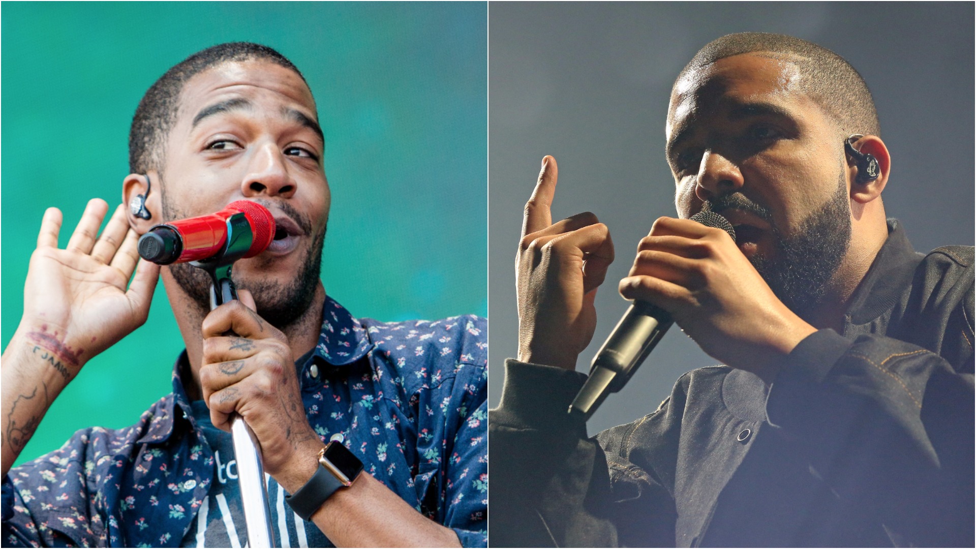 Kid Cudi (Photo by Josh Brasted/FilmMagic); Drake (Photo by Gabe Ginsberg/Getty Images)