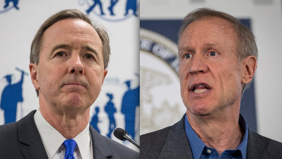 In early February, CPS CEO Forrest Claypool compared Gov. Bruce Rauner to President Donald Trump. Claypool said both Republicans use "bully tactics to silence those who disagree with him." Photo: Chicago Sun Times. February 2017.