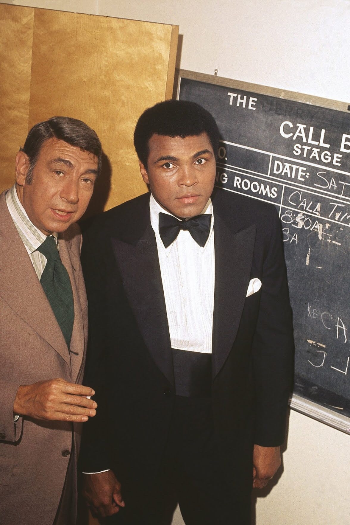 Isaac Sutton, Muhammad Ali and the sports journalist Howard Cosell backstage before the taping of “The Muhammad Ali Variety Special” (1975). Photo courtesy of Johnson Publishing Company.