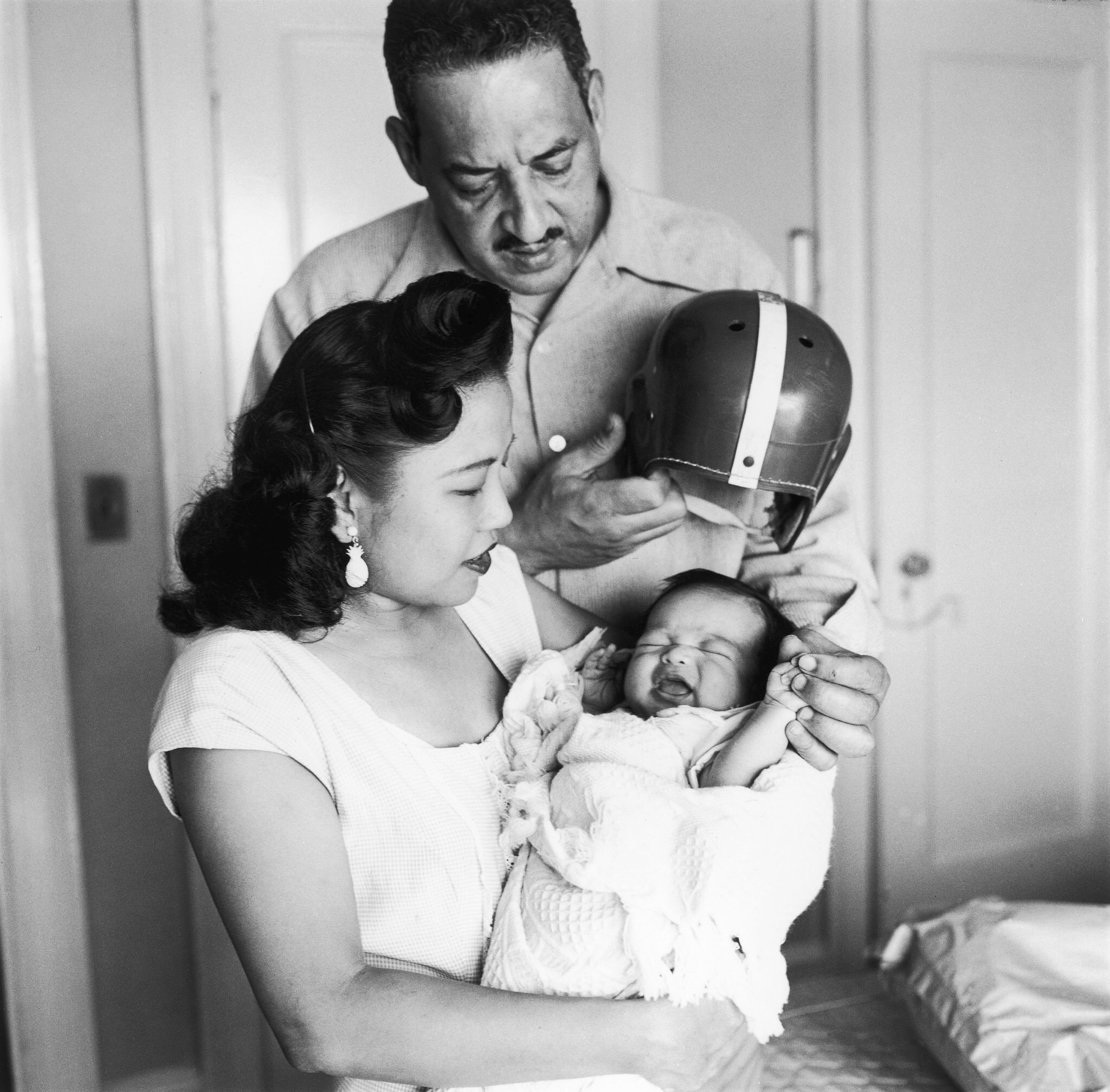 Thurgood and Cecilia Marshall with their son Thurgood Marshall Jr. after his birth in 1956.