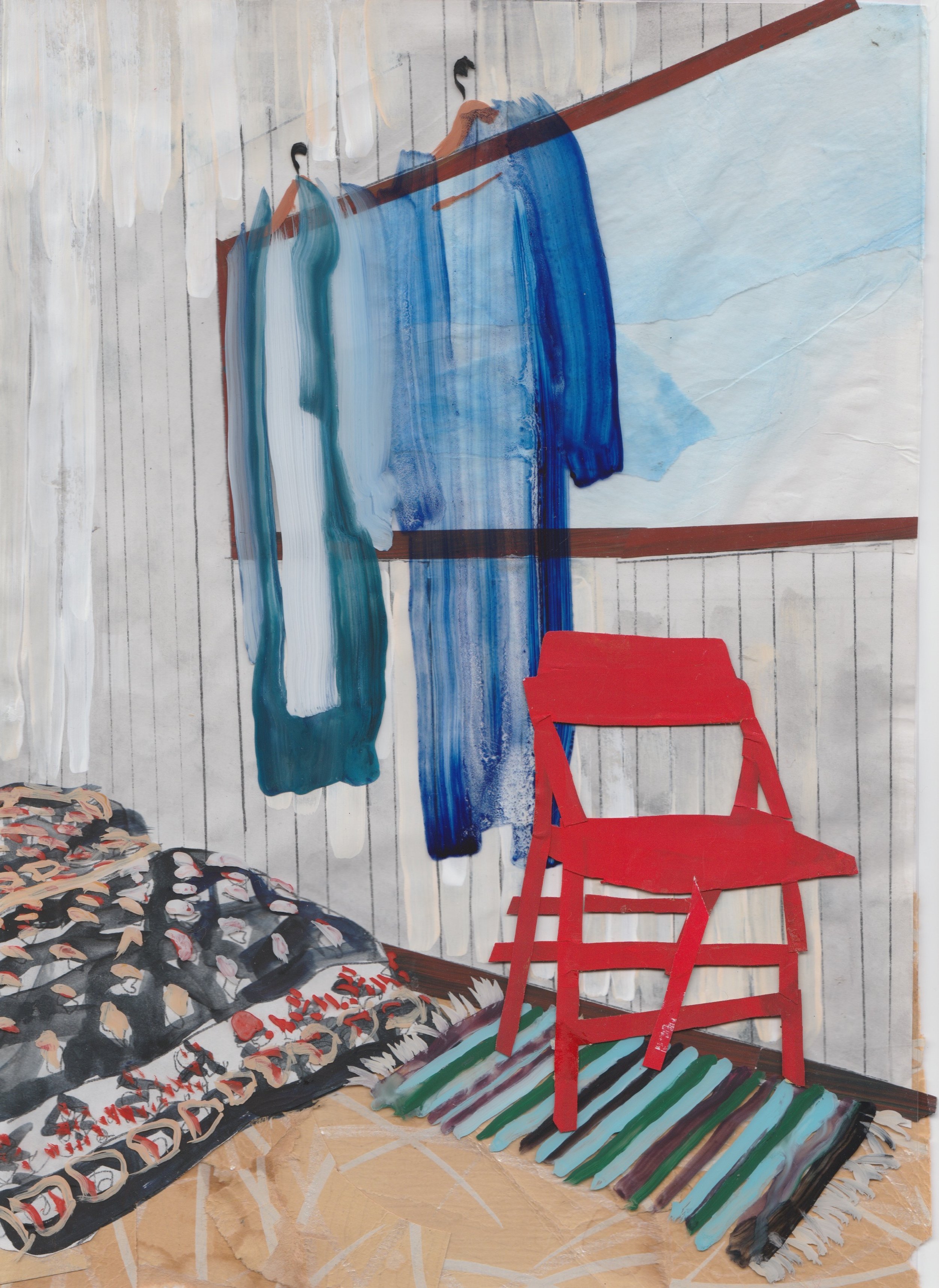 Genevieve Harnett, Guest Room and Blue Kimonos, 2017