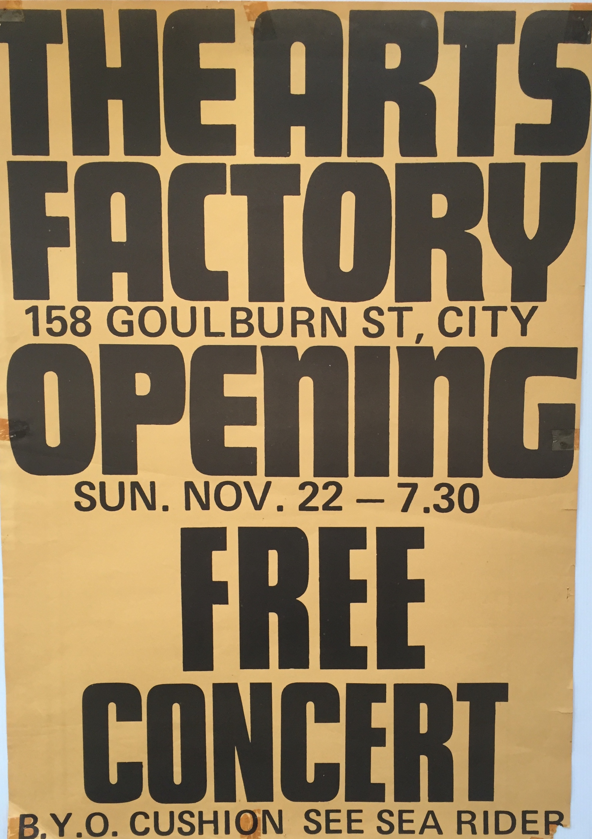 The Arts Factory, 1970