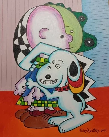 Toby Zoates, Charlie Brown I love you via Picasso, 2021