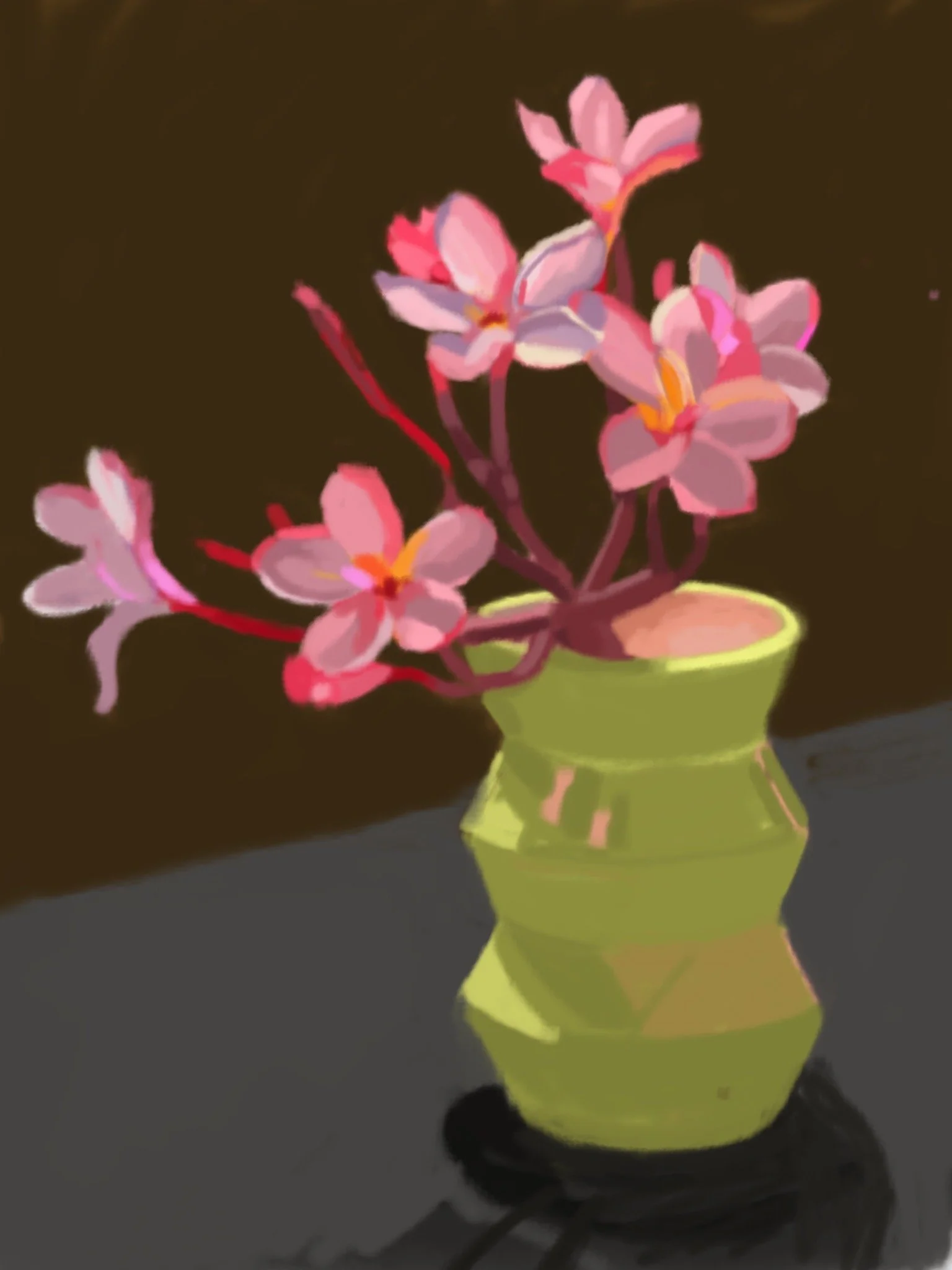  Frangipani, 2017  Ipad digital drawing, printed on archival cotton rag paper Ed of 10 42x49cm (image size), 55x42cm (framed size) Price:  $450.00 unframed, $550.00 framed    