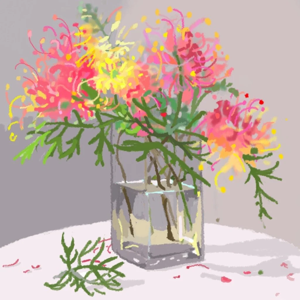  Pink and Grey, 2018  Ipad digital drawing, printed on archival cotton rag paper Ed of 10 42x49cm (image size), 55x42cm (framed size) Price:  $450.00 unframed, $550.00 framed    