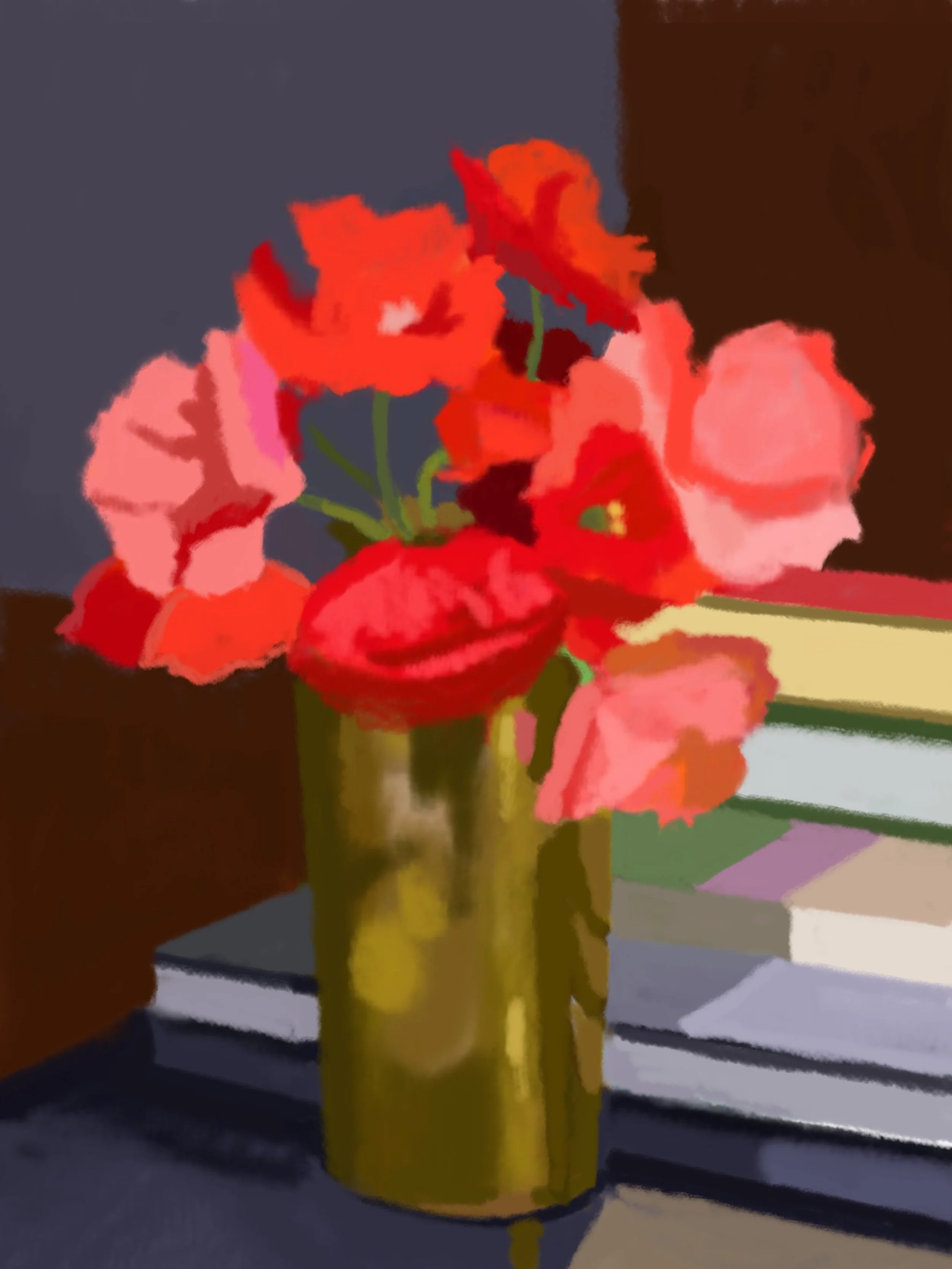  Poppie in lamplight, 2018  Ipad digital drawing, printed on archival cotton rag paper Ed of 10 42x49cm (image size), 55x42cm (framed size) Price:  $450.00 unframed, $550.00 framed    