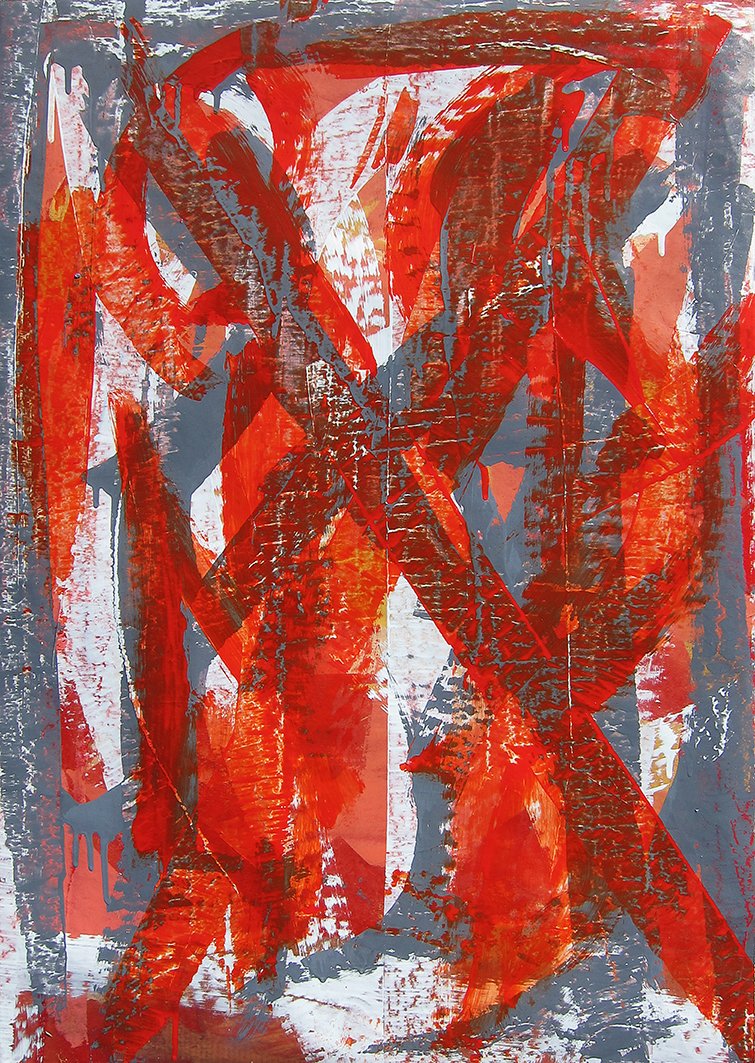 Birdsong, 2025, oil and enamel on primed paper, 69 x 49cm price: $1,200.00 framed
