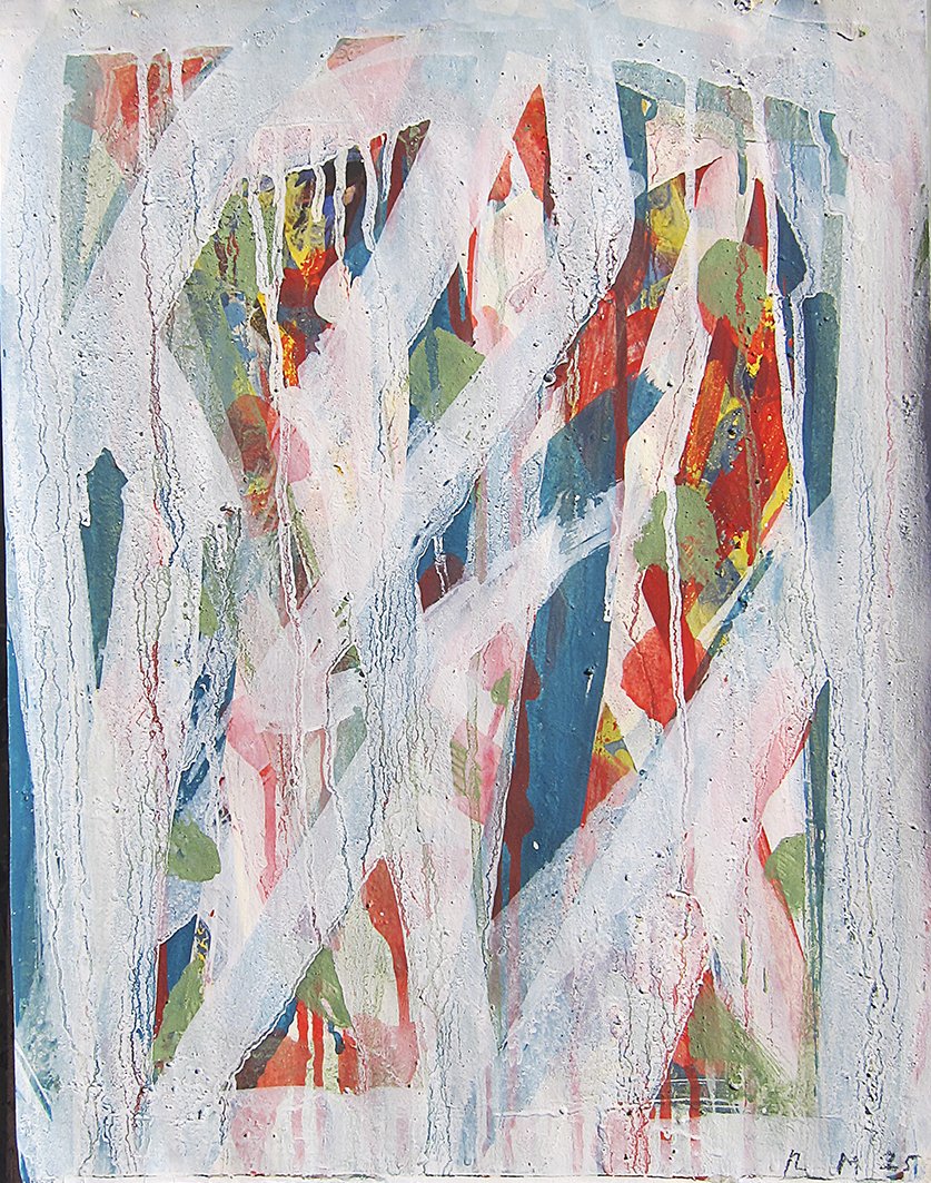King Parrots, 2025, pigment and binder on paper, 47 x 37cm price: $550.00 framed