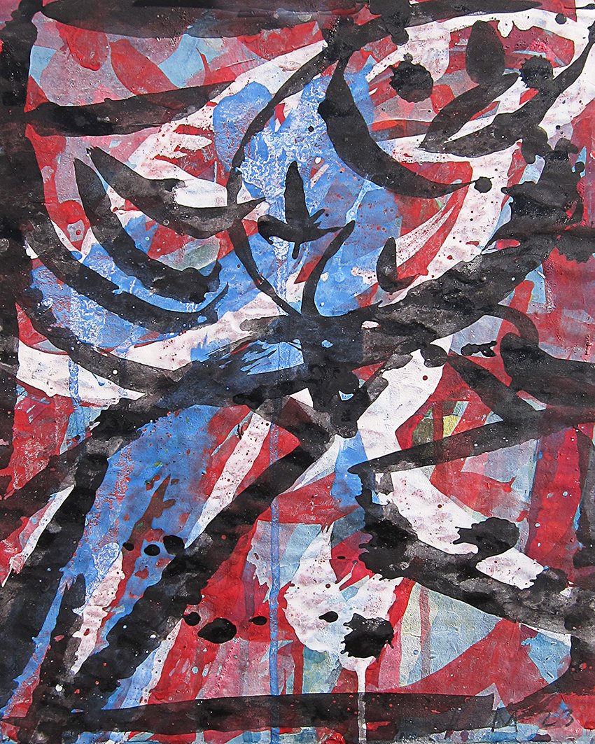 Parrot II, 2025, pigment and binder on paper, 35 x 28cm paper size price: $450.00 framed