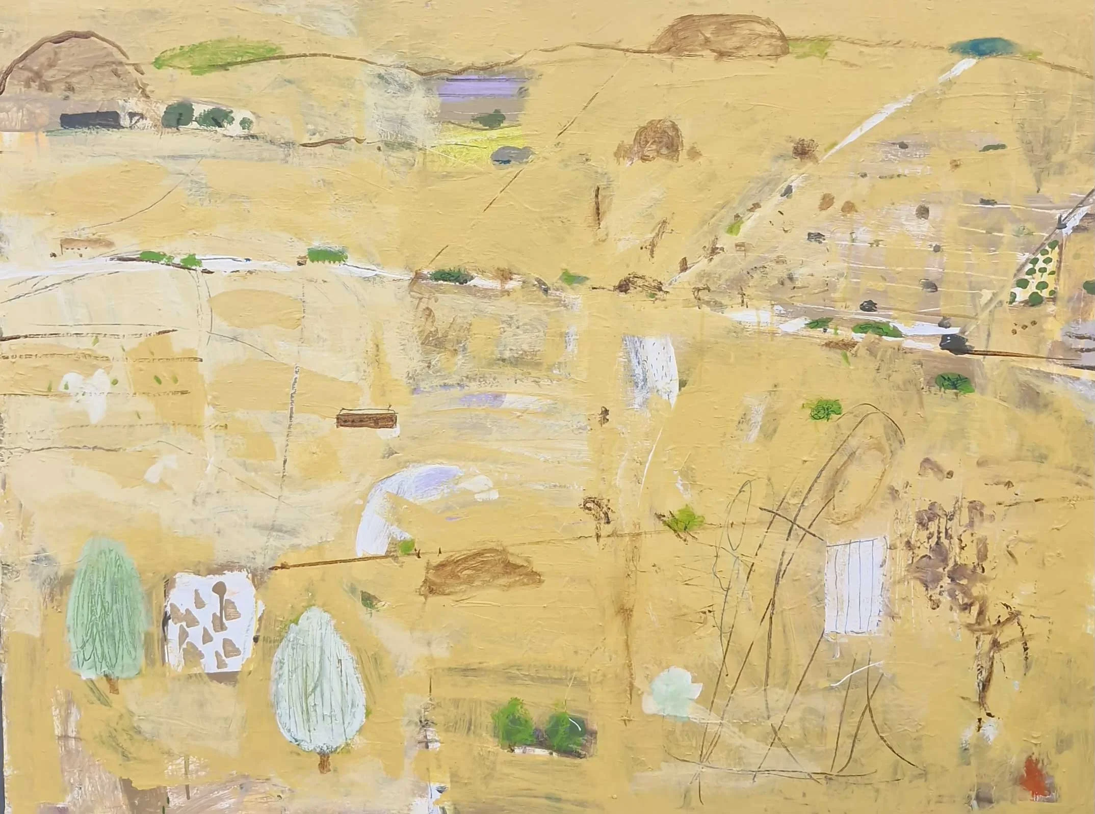 Yellowscape, 2025, oil and acrylic on board 122m x 92cm price: $2,500.00