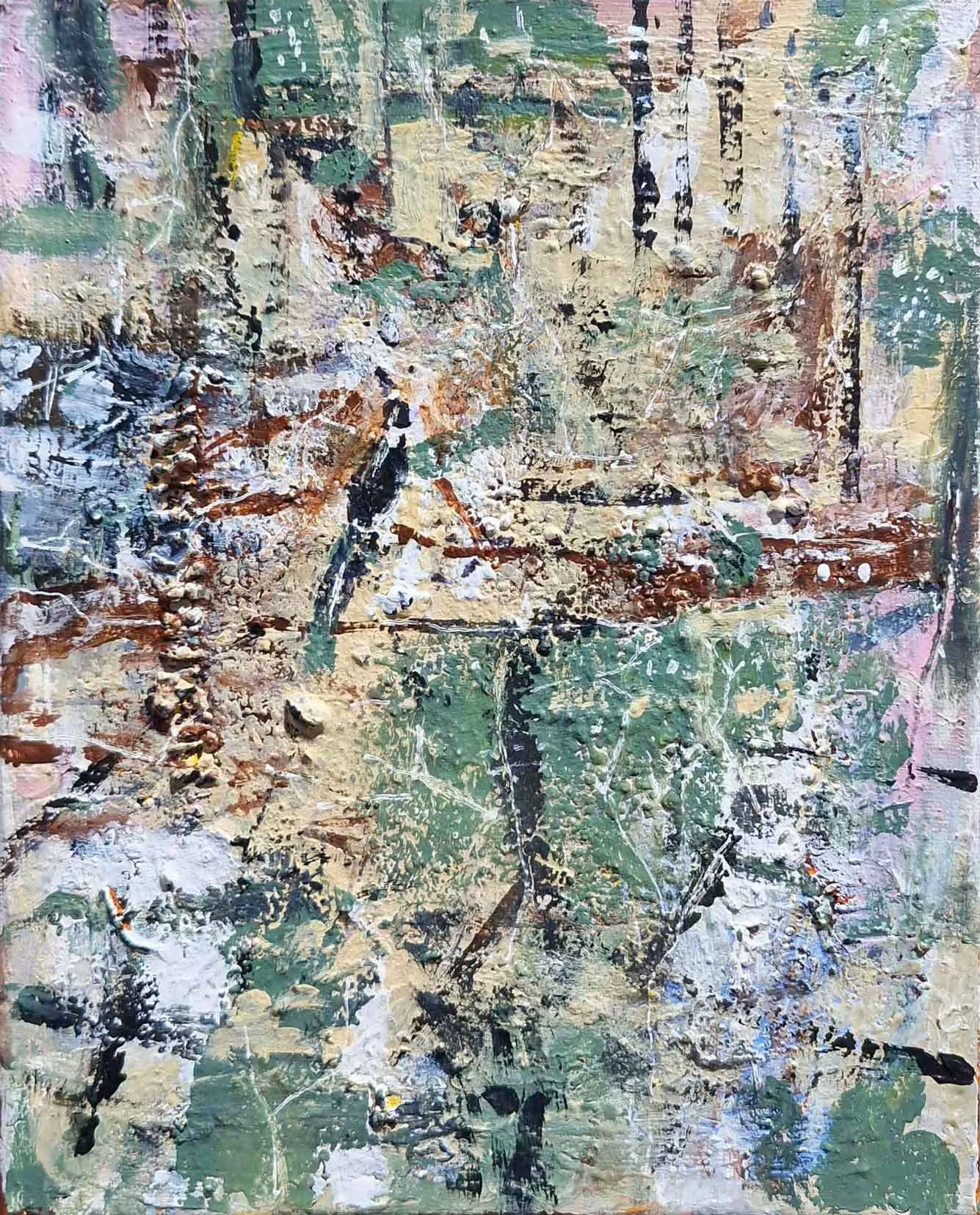 Cooper Park - Magpie - 1, 2025, oil and acrylic on canvas, 25.5 x 30.5cm SOLD price: $350.00