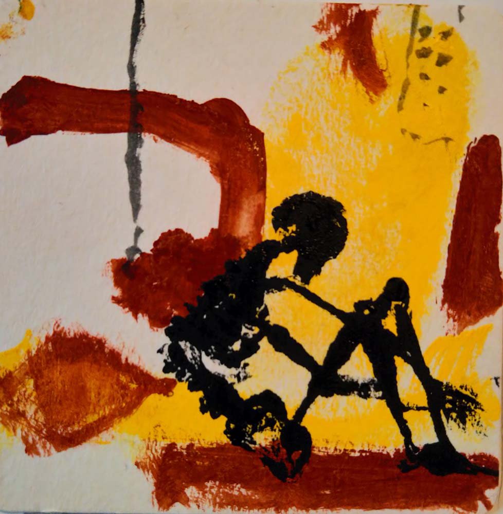 002 Daily – Rust, 2025, acrylic and ink on composite board, 27 x 27cm price: $120.00 framed
