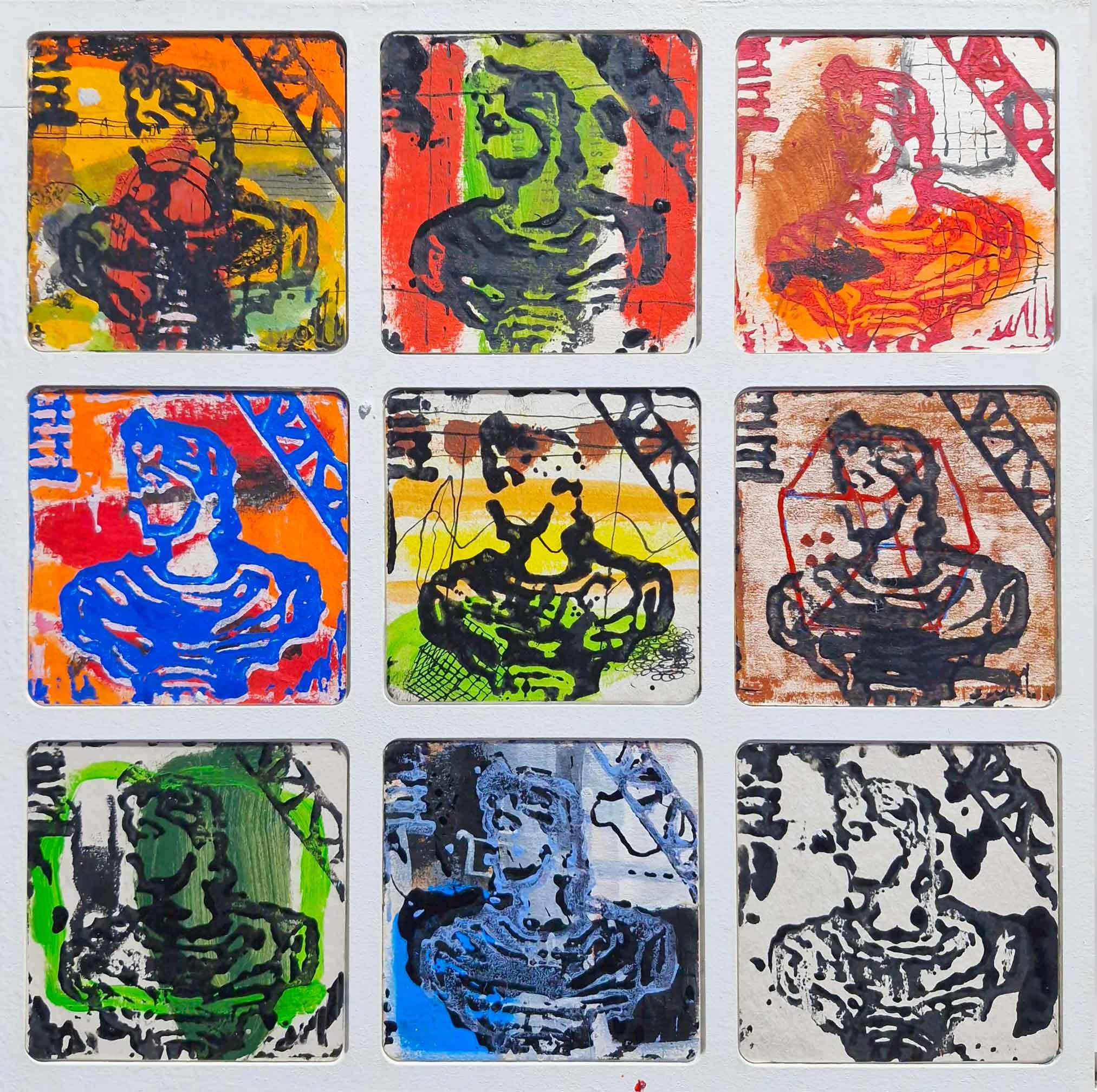 9 Alexanders, 2025, acrylic & ink on composite board, 33 x 33.0cm from the ‘Dailies’ series price: $650.00 