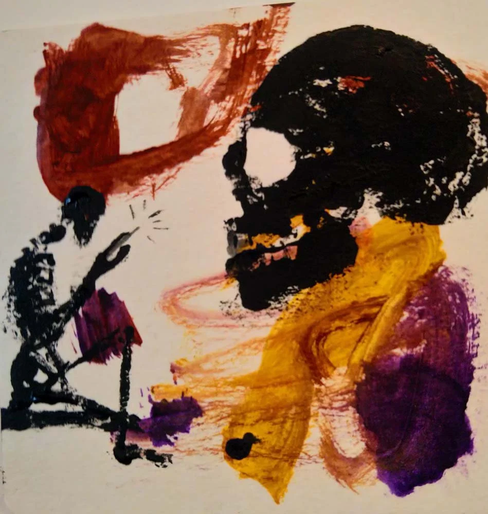 079 Daily – Social, 2025, acrylic and ink on composite board, 27 x 27cm price: $120.00 framed