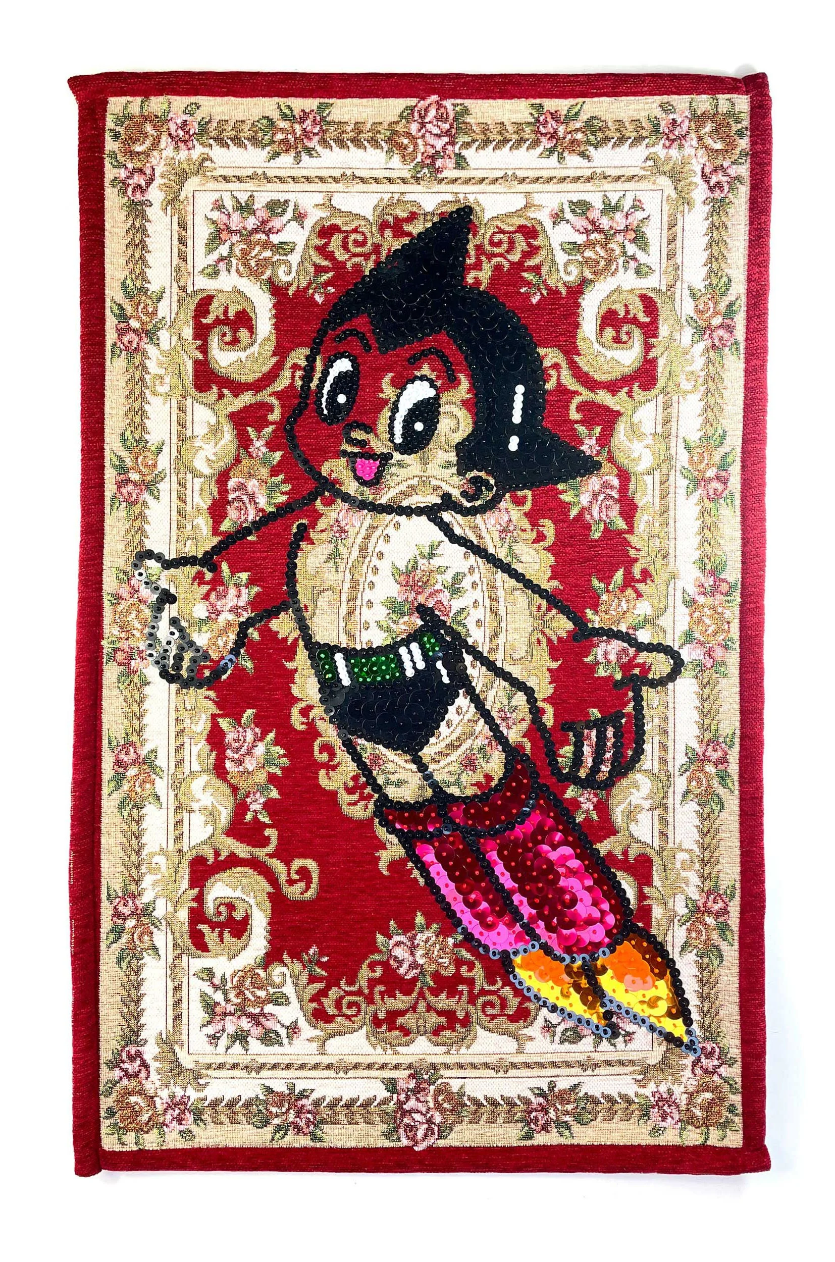 RugAstro Boy, 2025, Rug, Sequins, Japanese Glass beads,80 x 50cm price: $1,100.00