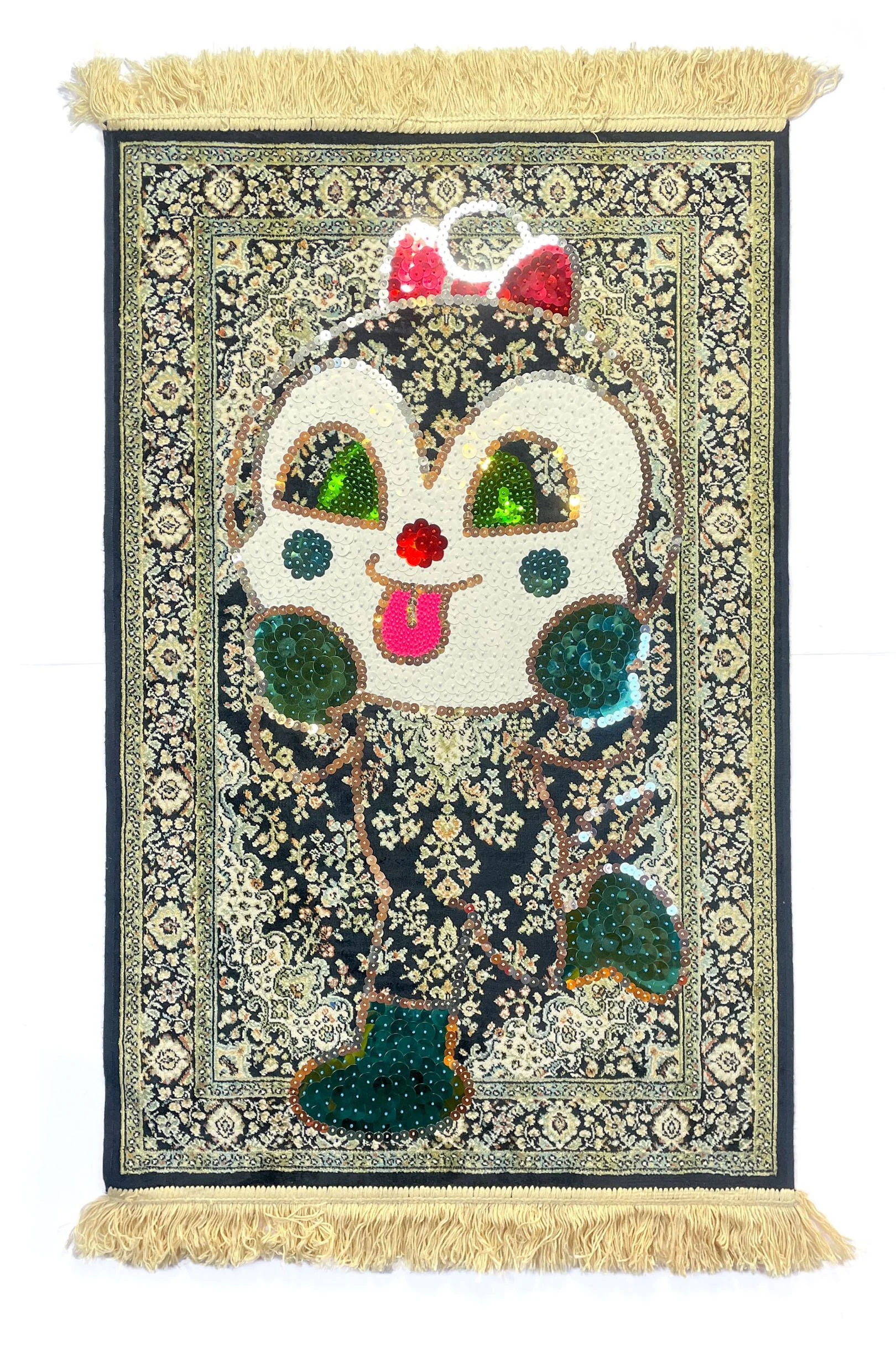 RugDokinchan, 2025, Rug, Sequins, Japanese Glass beads,120cm x 60cm price: $1,750.00
