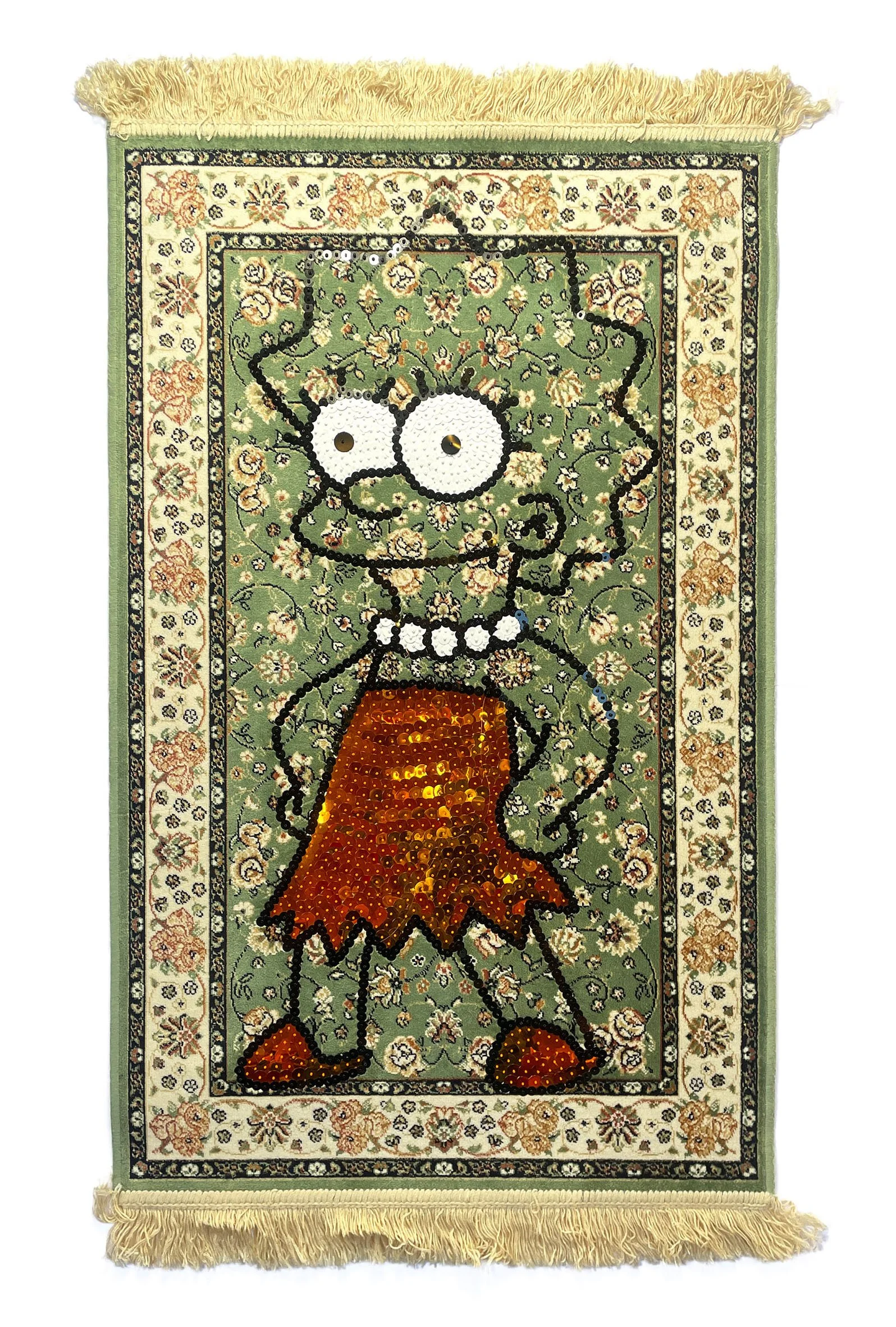 RugLisa, 2025, Rug, Sequins, Japanese Glass beads,120cm x 60cm price: $1,750.00