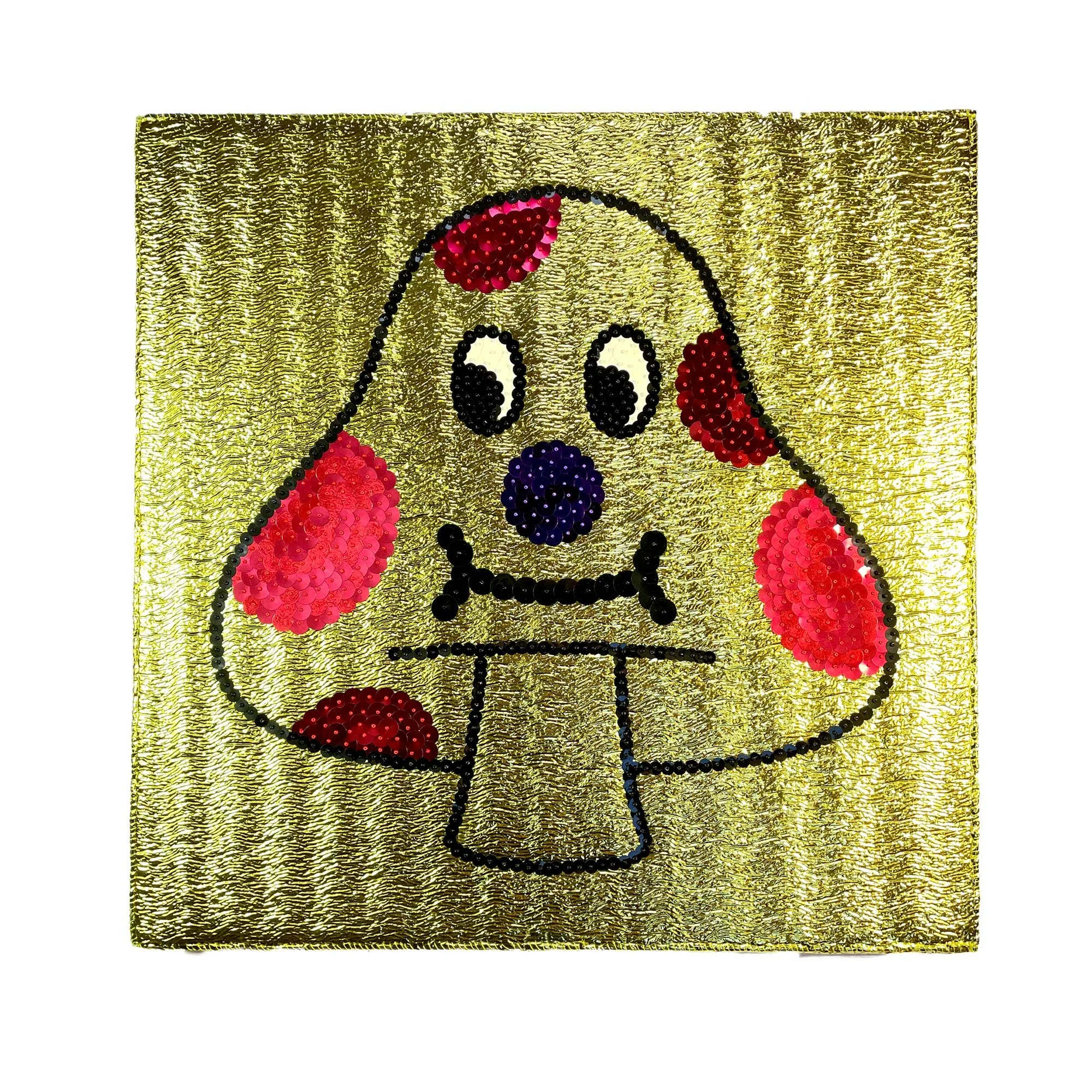 UnderlayGolden Top, 2025, Carpet Underlay, Sequins, Japanese Glass beads, 60 x 60cm price: $850.00