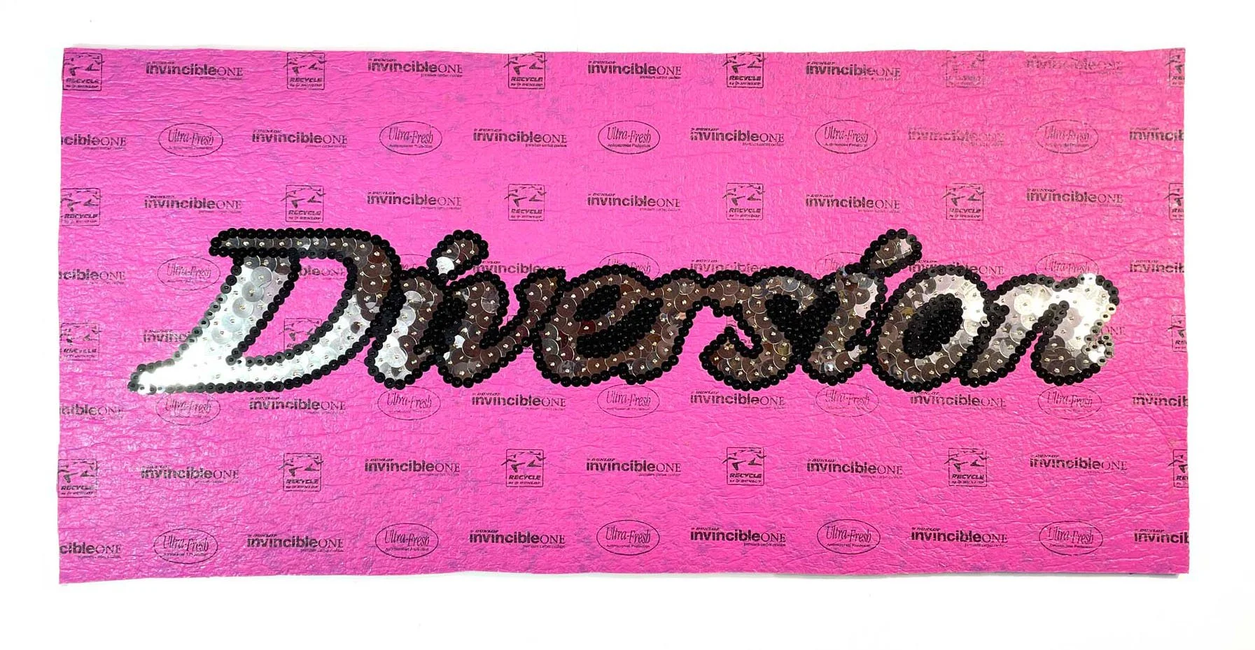UnderlayDiversion, 2025, Carpet Underlay, Sequins, Japanese Glass beads, 45 x 100cm price: $500.00