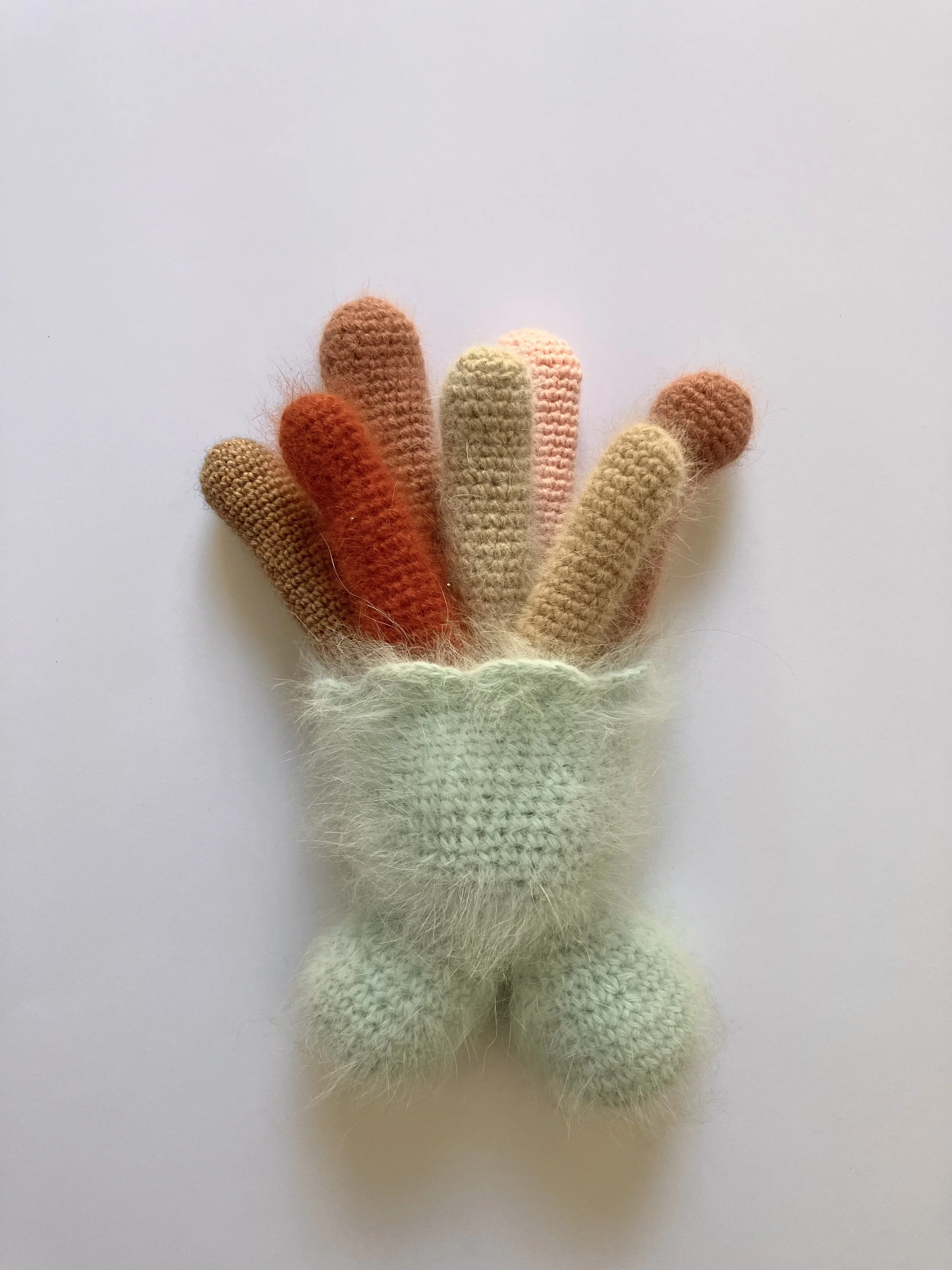 Another bag of dicks, 2025, crochet sculpture, 26 × 256 × 8cm price: $725.00